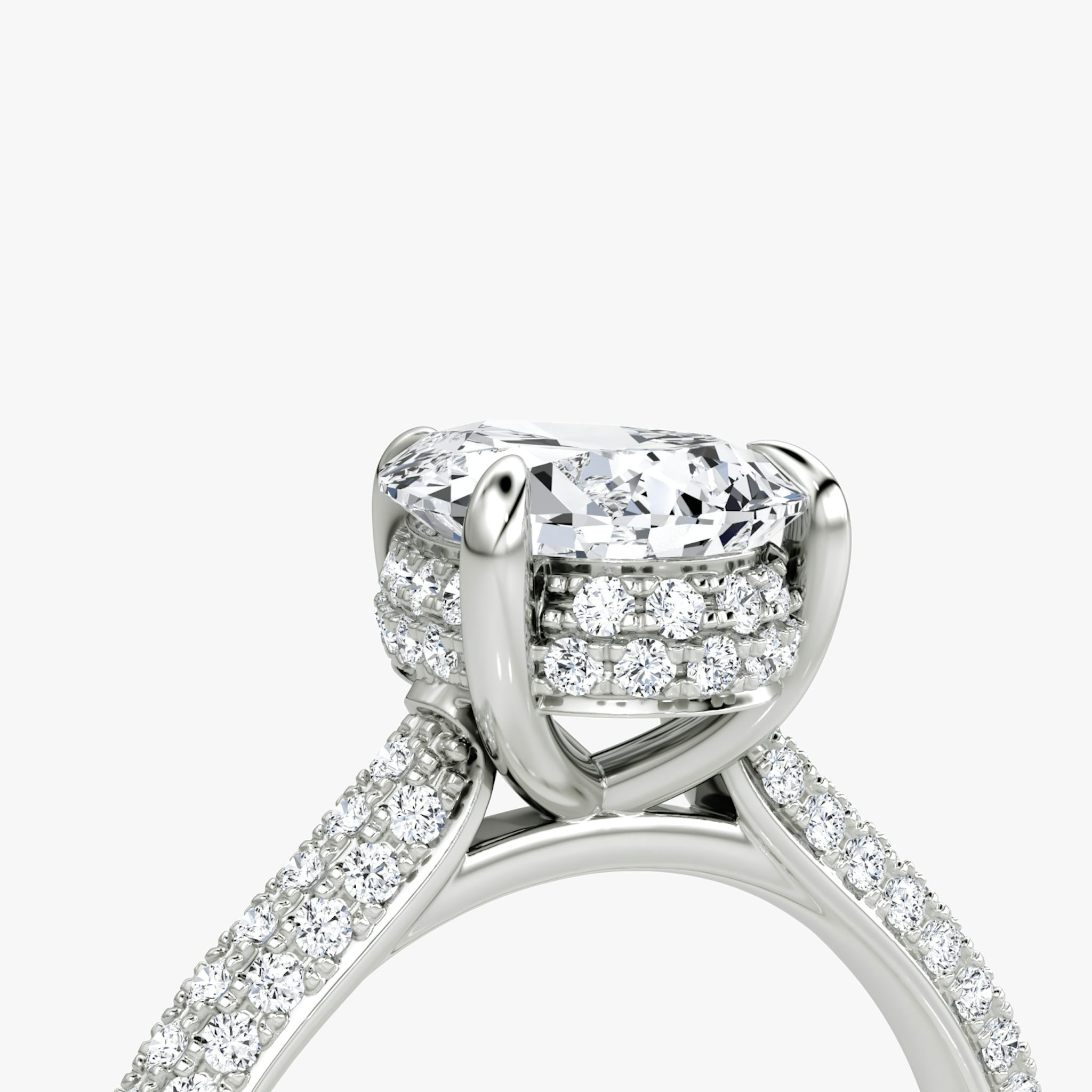 The Regal Pavé Dome | Pear | 18k | White Gold | bandAccent: Pavé | diamondOrientation: vertical | caratWeight: other