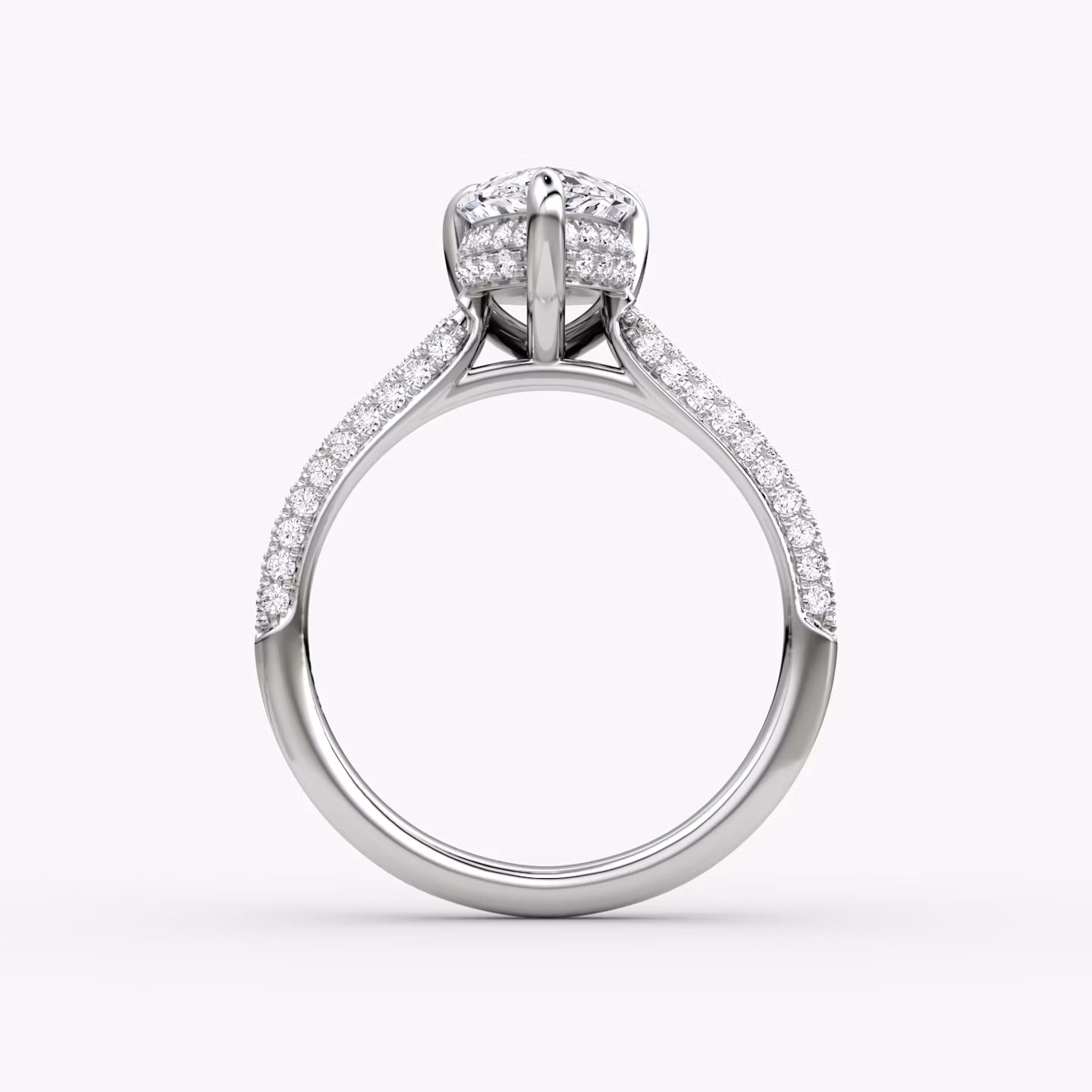 The Regal Pavé Dome | Pear | 18k | White Gold | bandAccent: Pavé | diamondOrientation: vertical | caratWeight: other