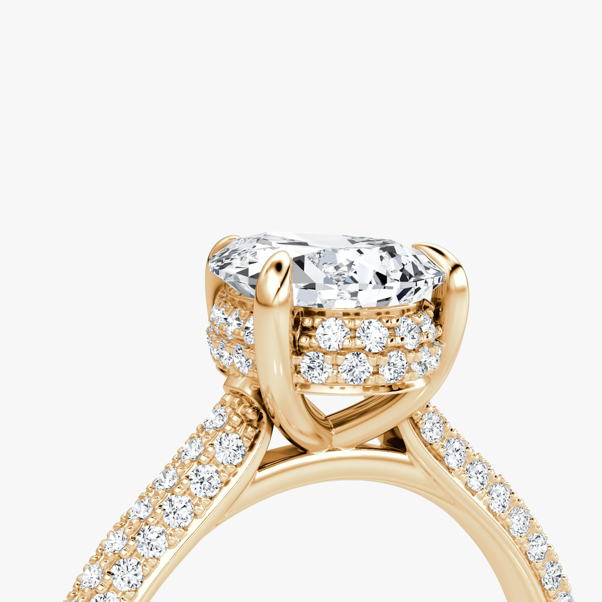 The Regal Pavé Dome | Pear | 14k | Rose Gold | bandAccent: Pavé | diamondOrientation: vertical | caratWeight: other