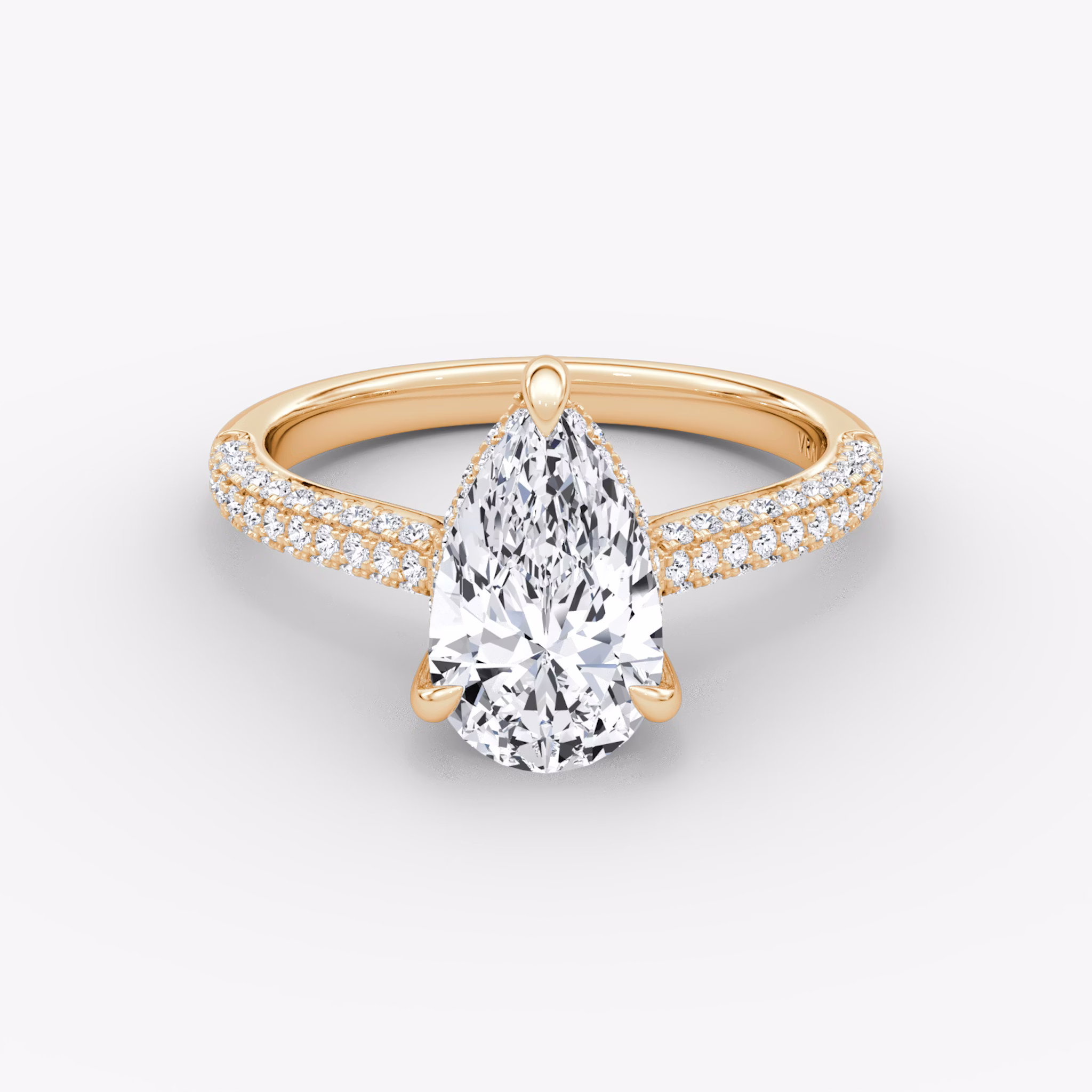 The Regal Pavé Dome | Pear | 14k | Rose Gold | bandAccent: Pavé | diamondOrientation: vertical | caratWeight: other
