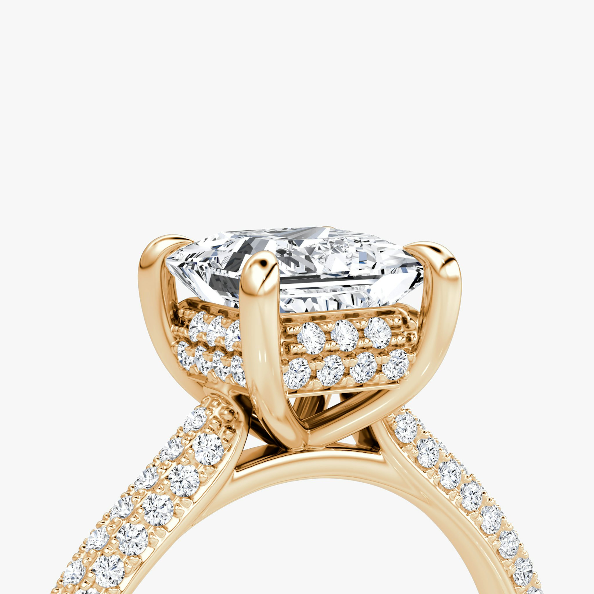 The Regal Pavé Dome | Princess | 14k | Rose Gold | bandAccent: Pavé | diamondOrientation: vertical | caratWeight: other