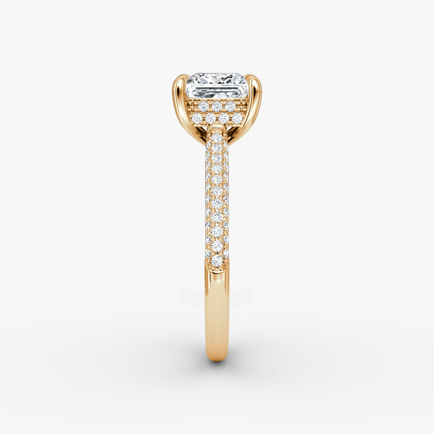 The Regal Pavé Dome | Princess | 14k | Rose Gold | bandAccent: Pavé | diamondOrientation: vertical | caratWeight: other