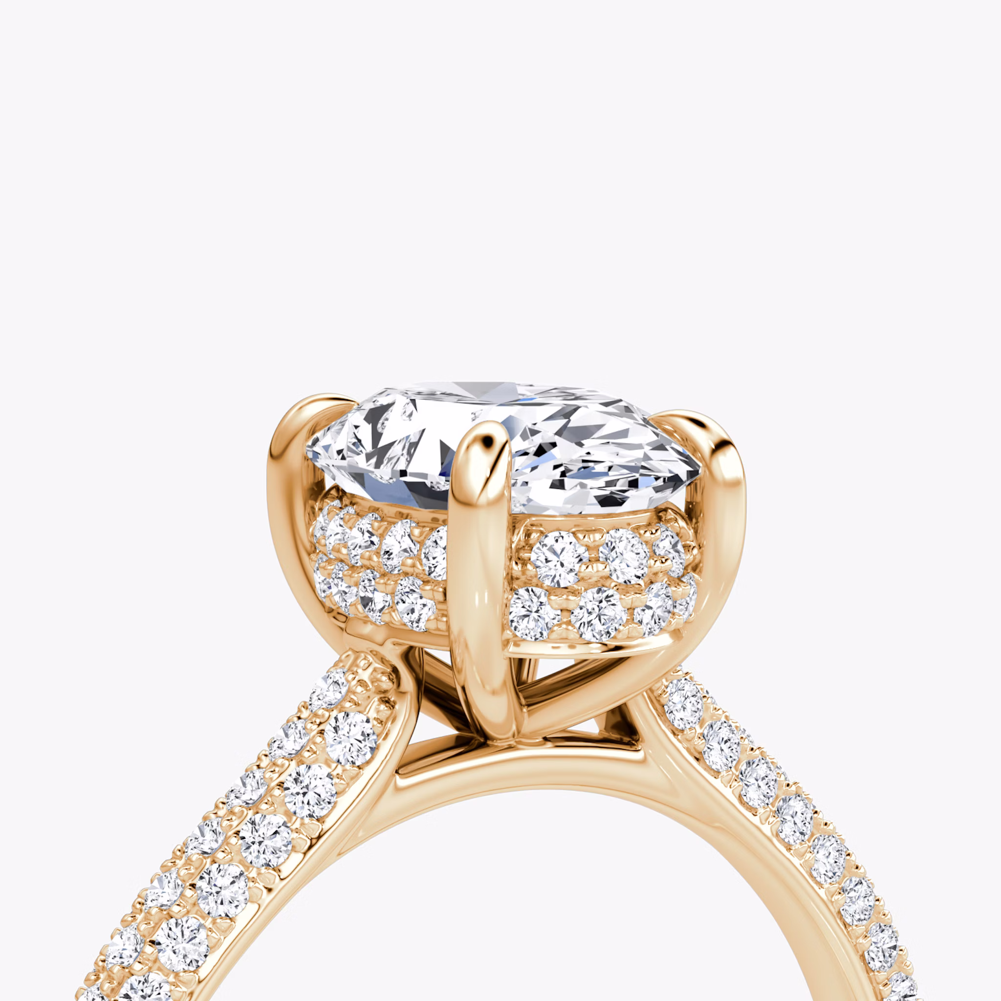 The Regal Pavé Dome | Oval | 14k | Rose Gold | bandAccent: Pavé | diamondOrientation: vertical | caratWeight: other