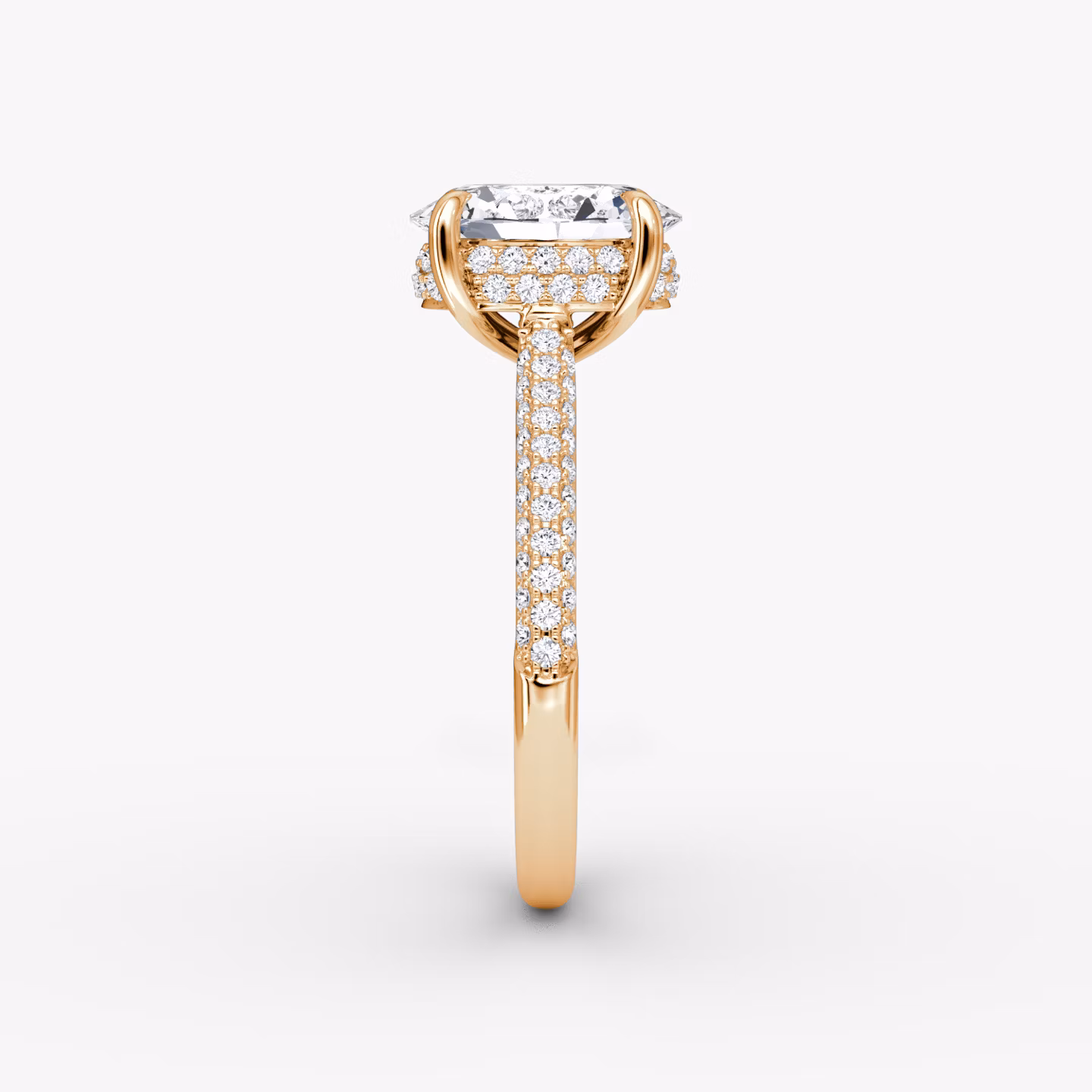 The Regal Pavé Dome | Oval | 14k | Rose Gold | bandAccent: Pavé | diamondOrientation: vertical | caratWeight: other