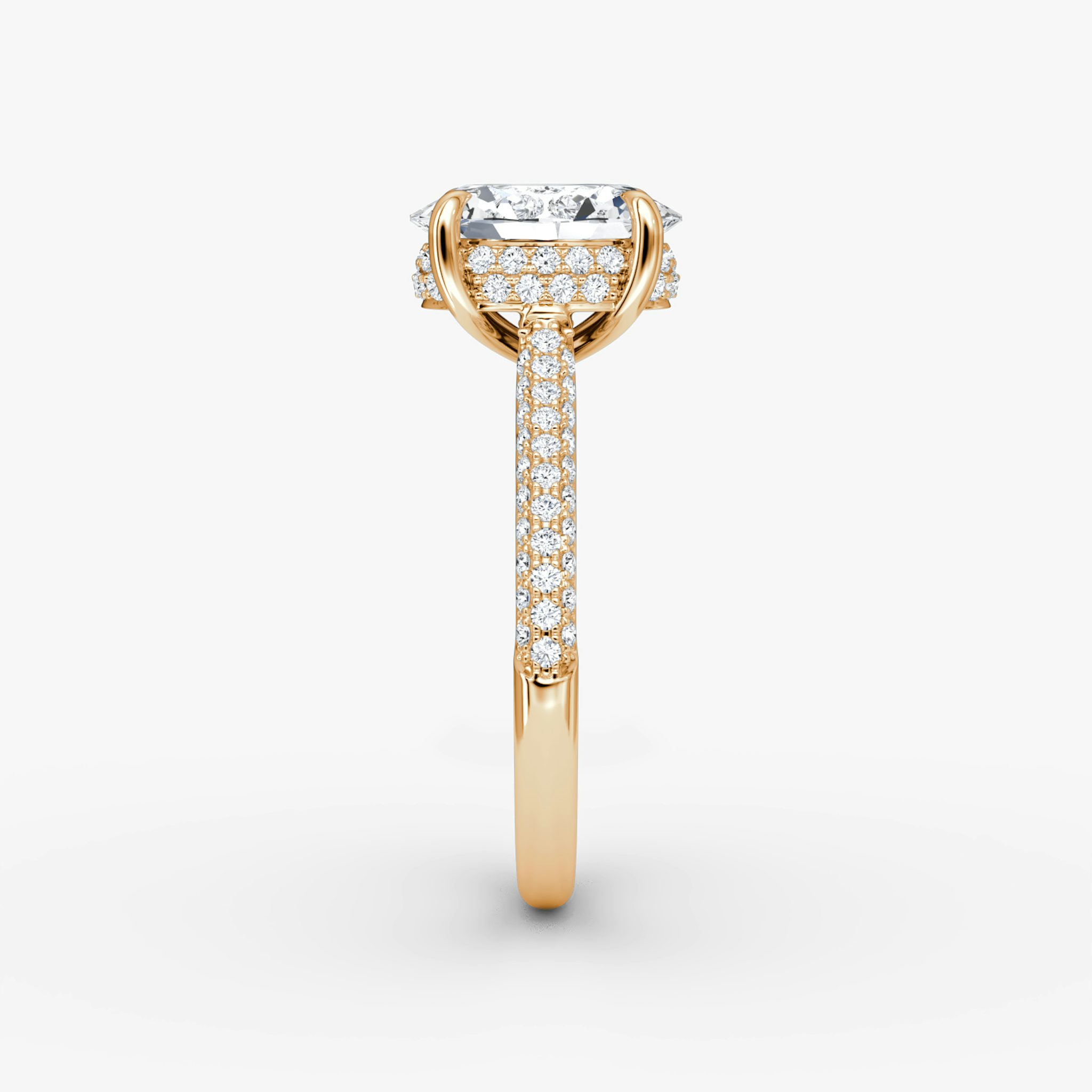 The Regal Pavé Dome | Oval | 14k | Rose Gold | bandAccent: Pavé | diamondOrientation: vertical | caratWeight: other
