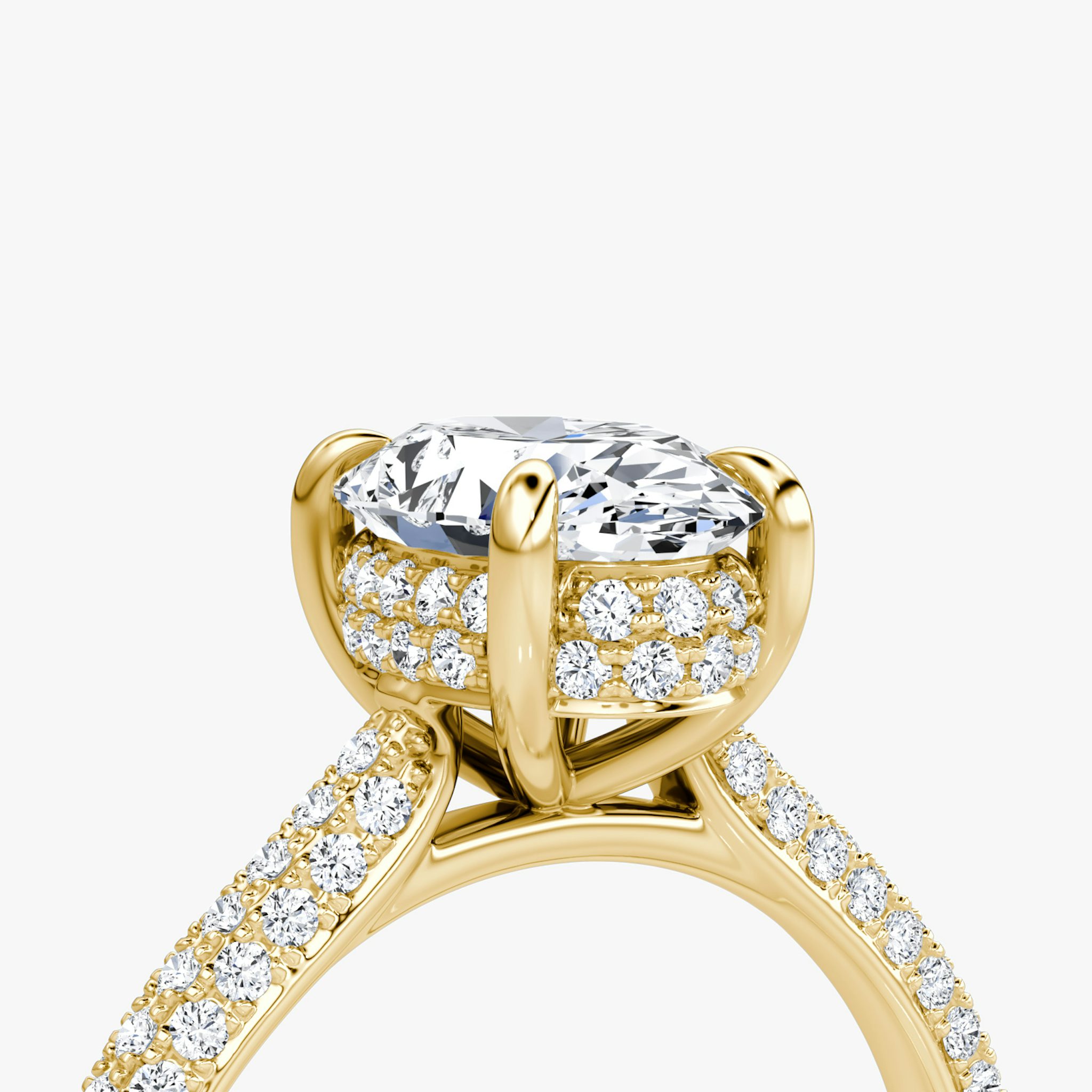 The Regal Pavé Dome | Oval | 18k | Yellow Gold | bandAccent: Pavé | diamondOrientation: vertical | caratWeight: other