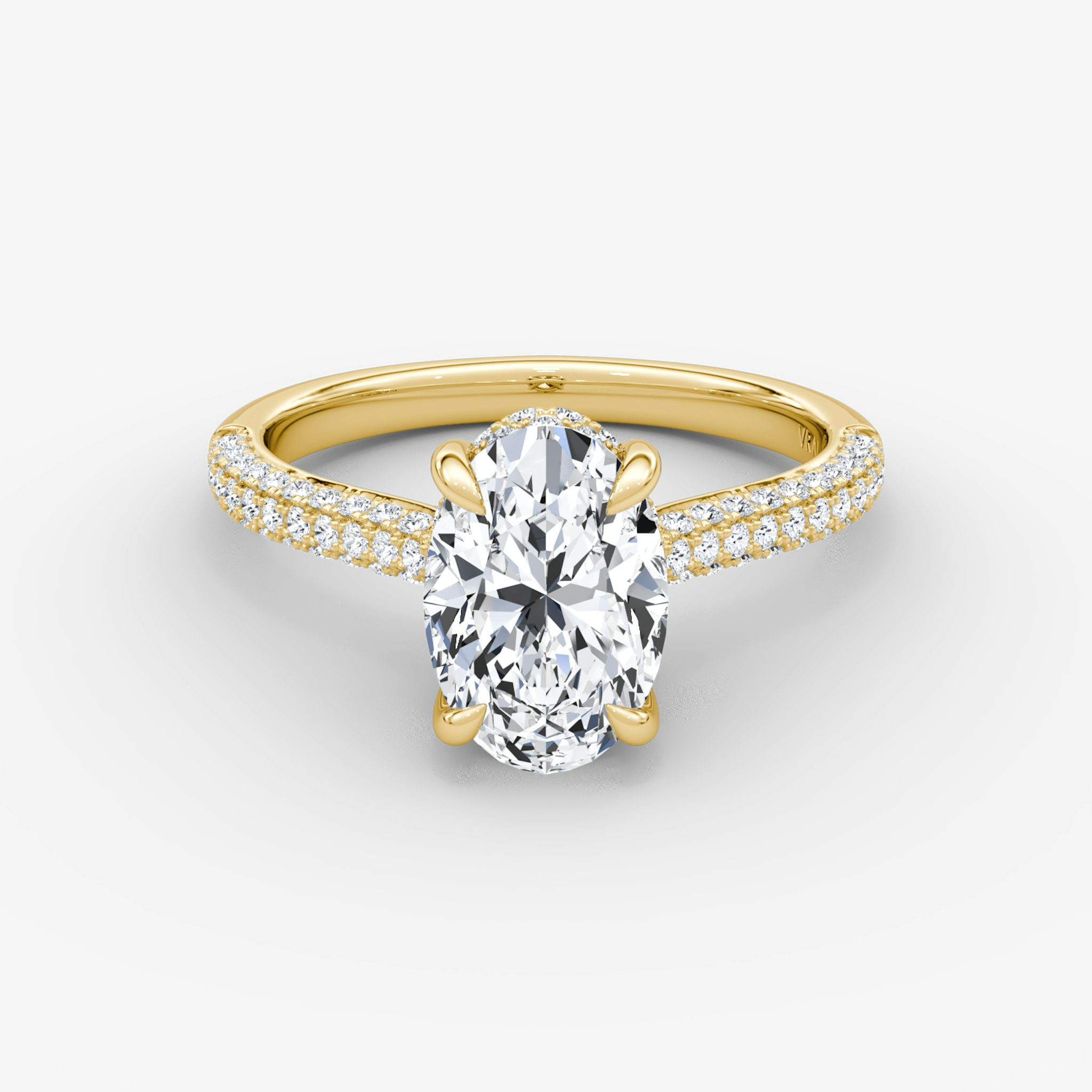 The Regal Pavé Dome | Oval | 18k | Yellow Gold | bandAccent: Pavé | diamondOrientation: vertical | caratWeight: other