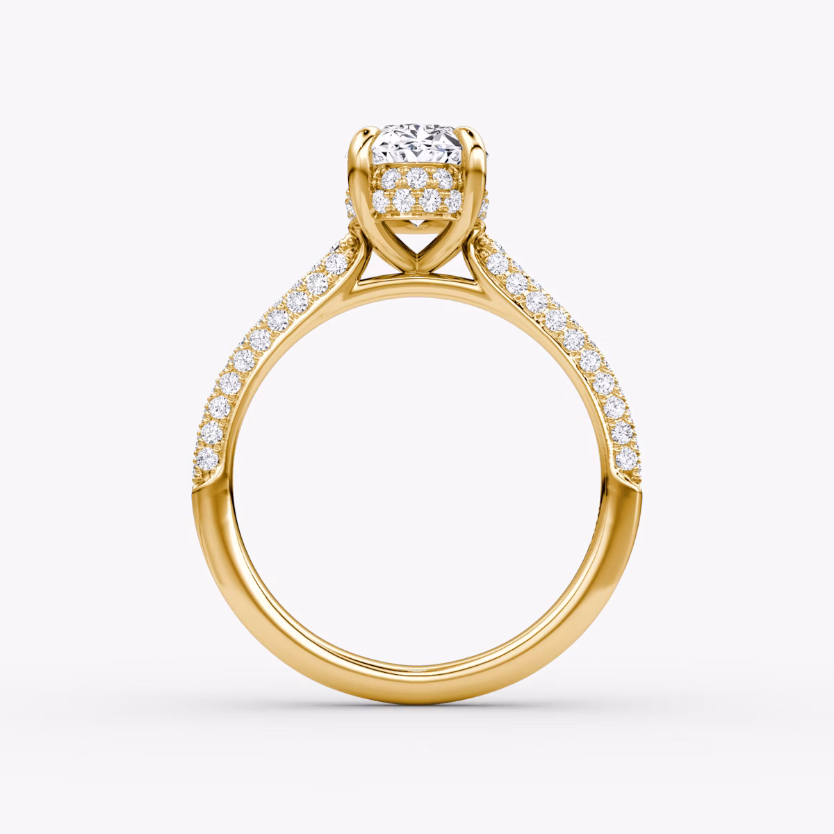 The Regal Pavé Dome | Oval | 18k | Gelbgold | bandAccent: Mit Pavé-Besatz | diamondOrientation: vertical | caratWeight: other