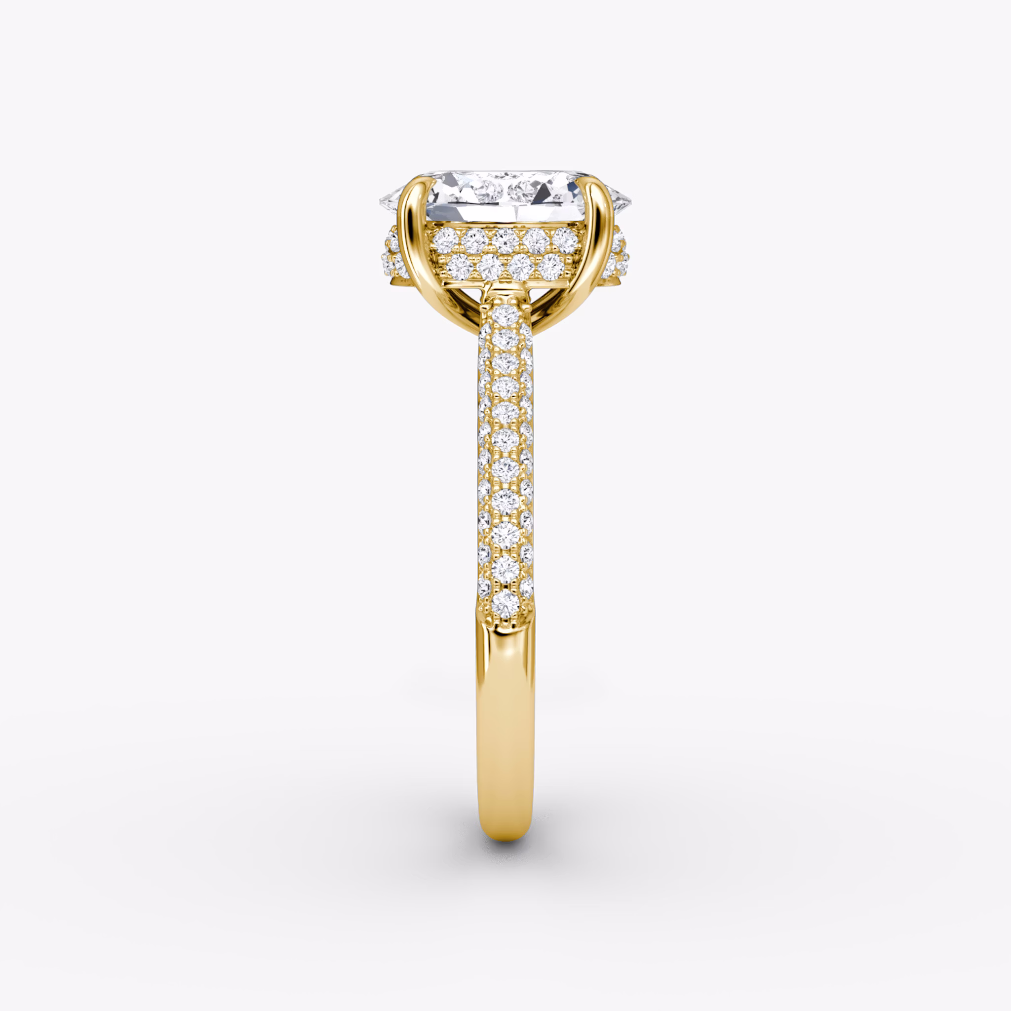 The Regal Pavé Dome | Oval | 18k | Yellow Gold | bandAccent: Pavé | diamondOrientation: vertical | caratWeight: other