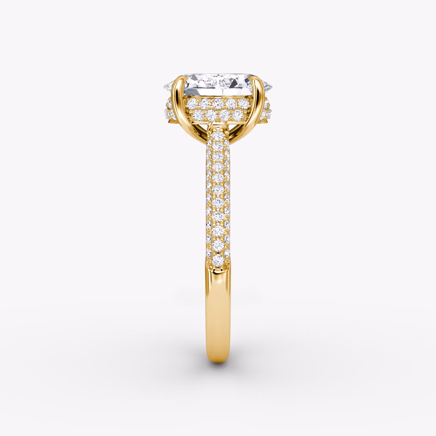 The Regal Pavé Dome | Oval | 18k | Yellow Gold | bandAccent: Pavé | diamondOrientation: vertical | caratWeight: other