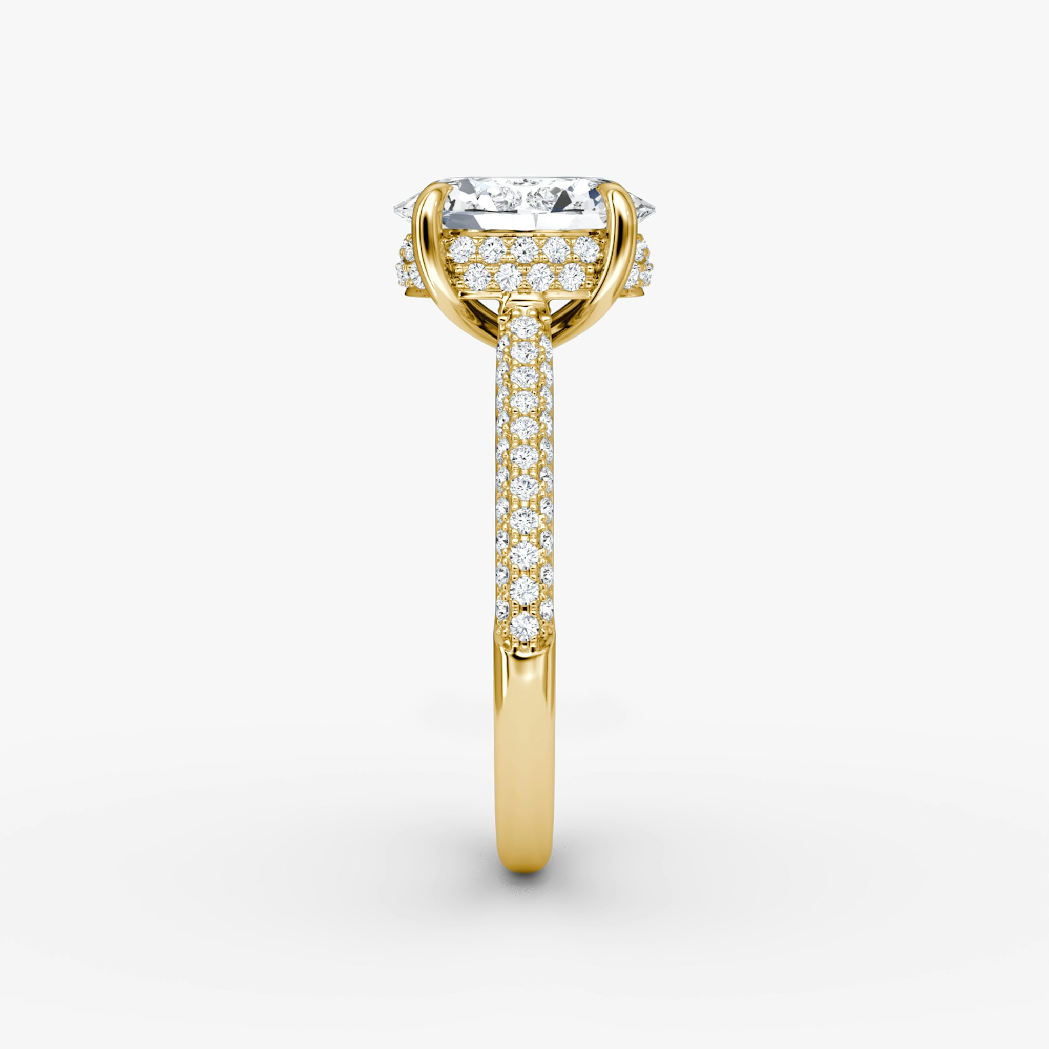 The Regal Pavé Dome | Oval | 18k | Yellow Gold | bandAccent: Pavé | diamondOrientation: vertical | caratWeight: other