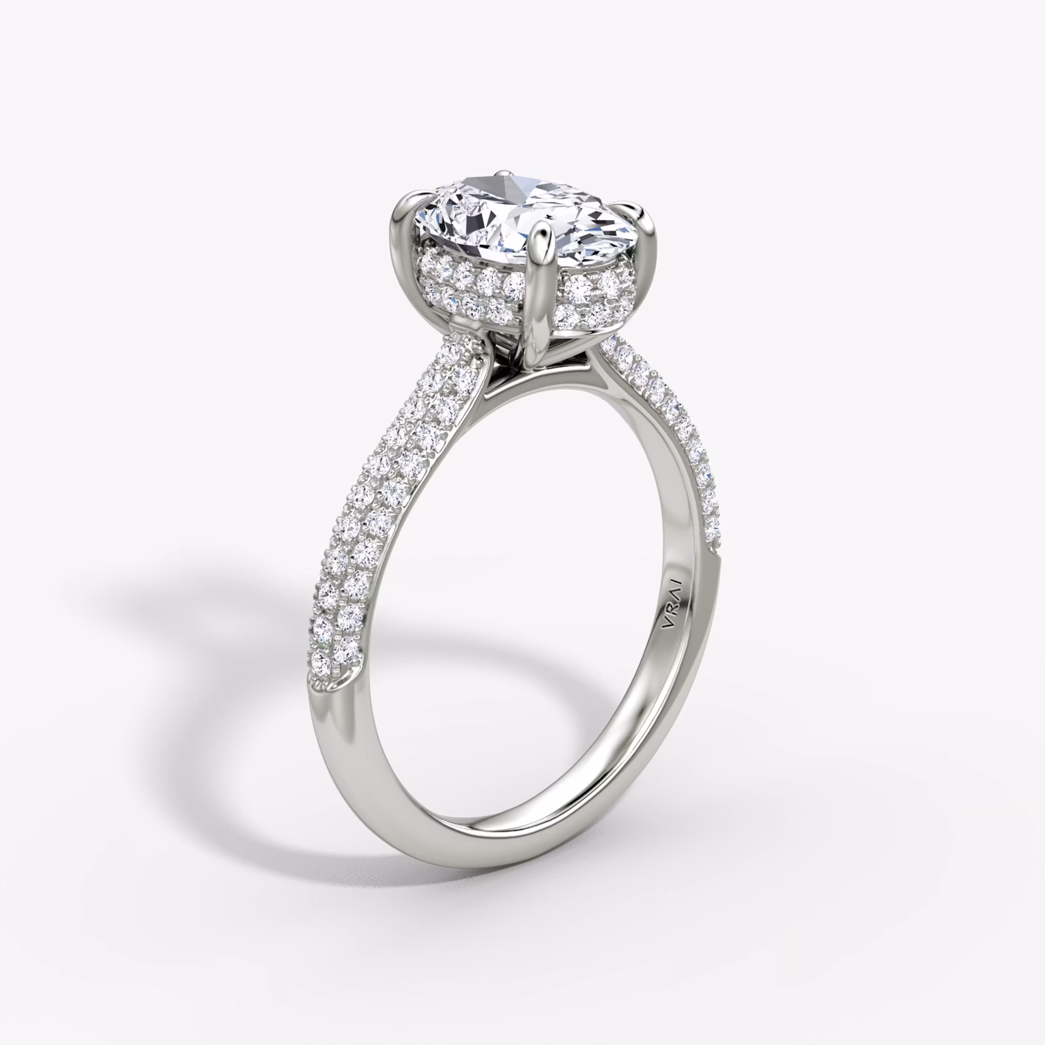 The Regal Pavé Dome Oval | White Gold