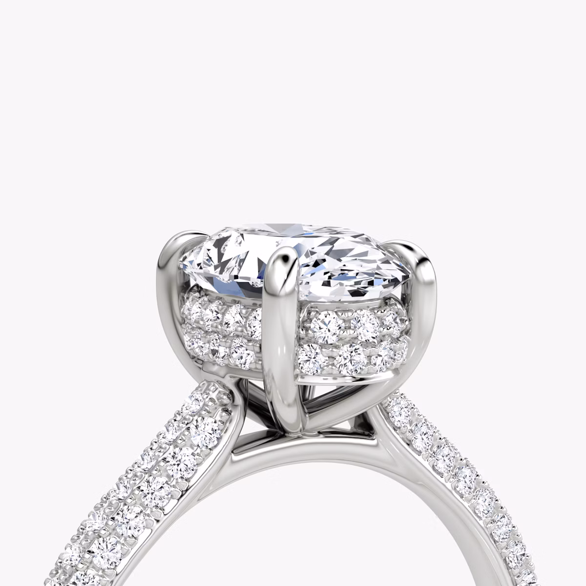 The Regal Pavé Dome | Oval | 18k | Weißgold | bandAccent: Mit Pavé-Besatz | diamondOrientation: vertical | caratWeight: other