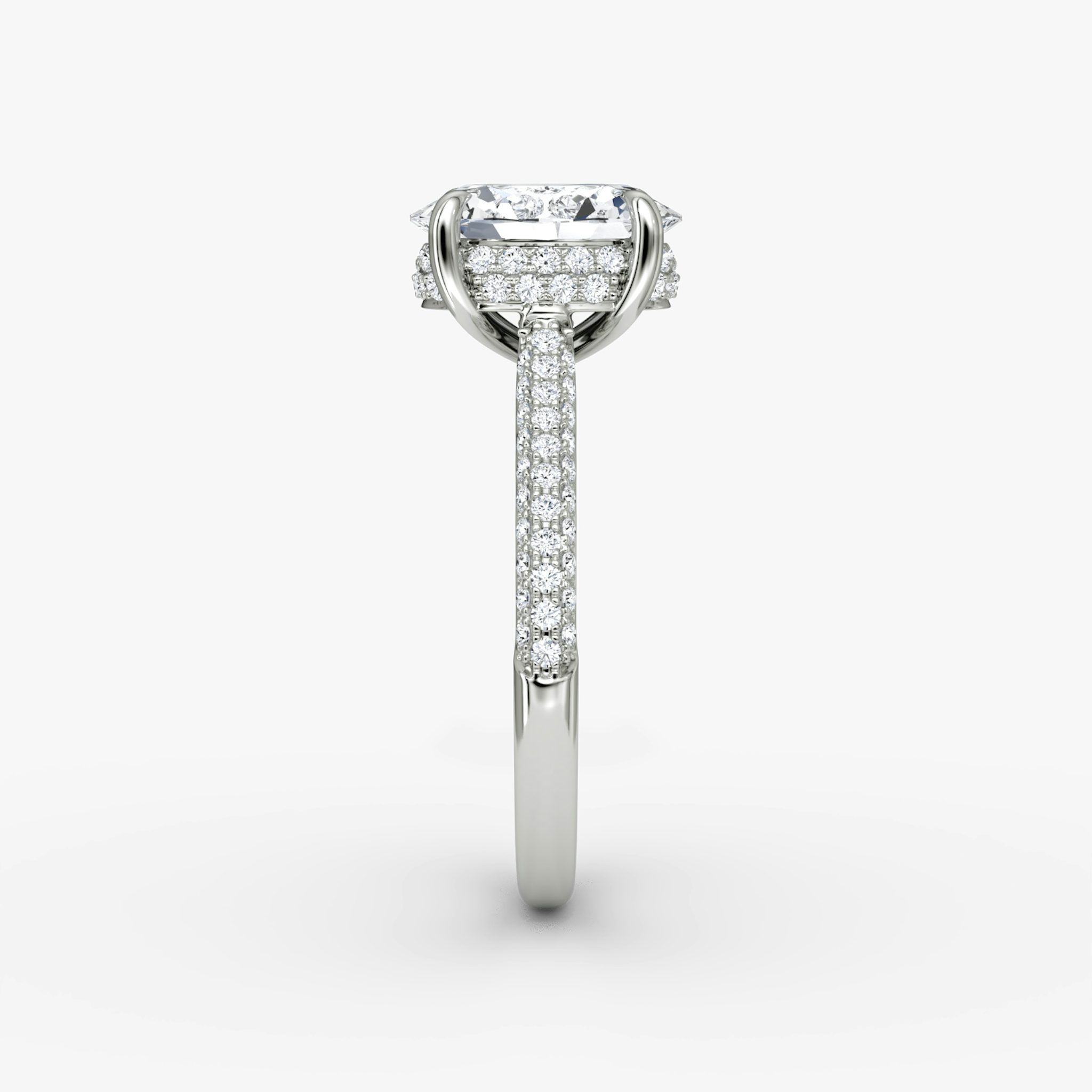 The Regal Pavé Dome | Oval | Platinum | bandAccent: Pavé | diamondOrientation: vertical | caratWeight: other