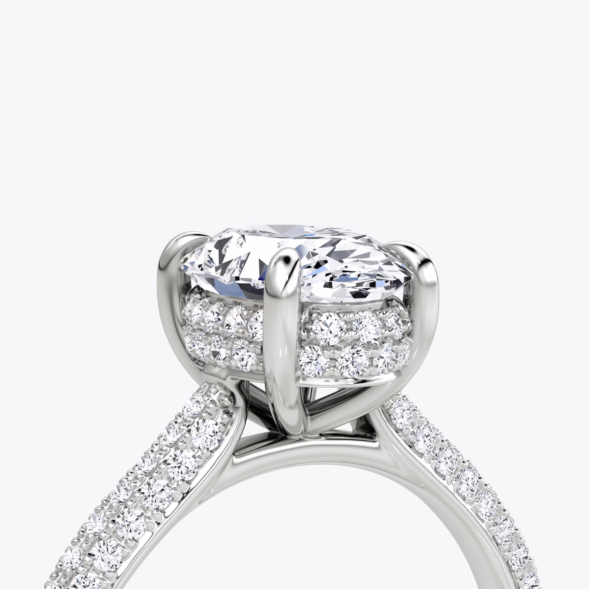 The Regal Pavé Dome | Oval | Platinum | bandAccent: Pavé | diamondOrientation: vertical | caratWeight: other