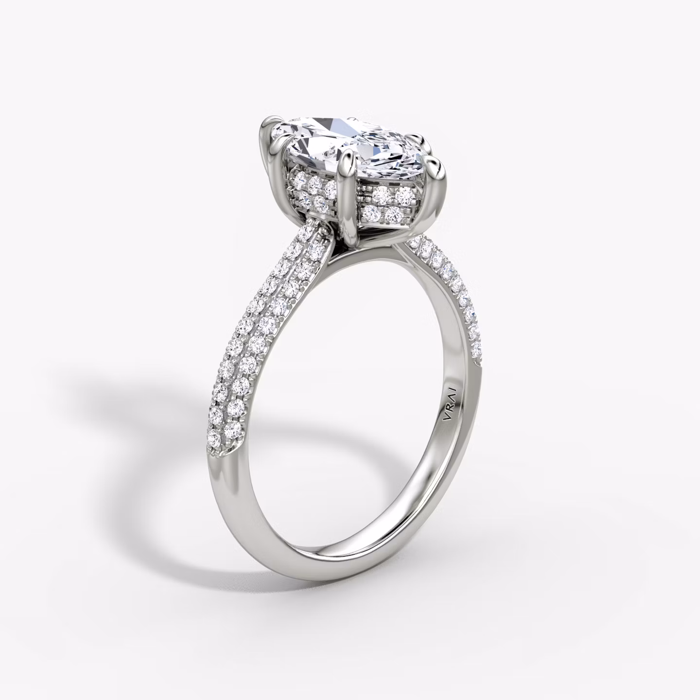 The Regal Pavé Dome Marquise | White Gold