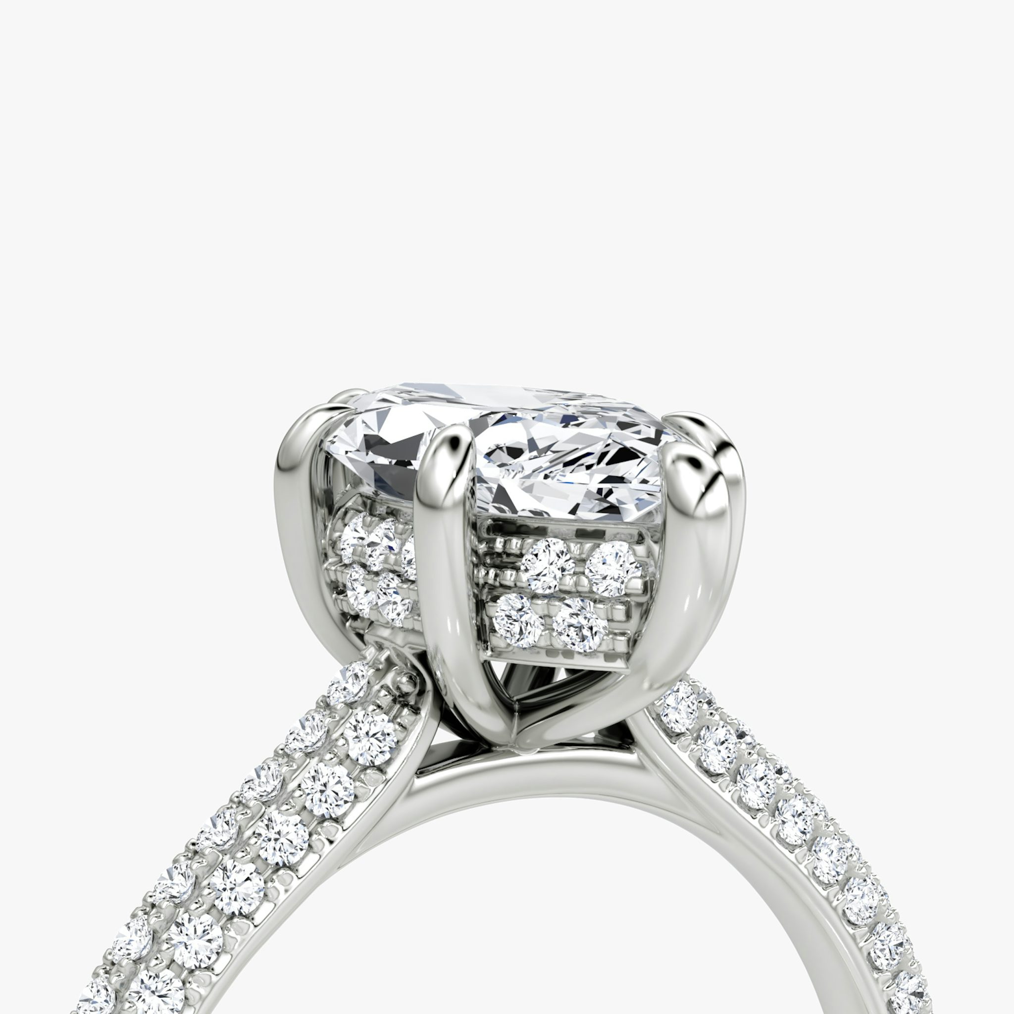 The Regal Pavé Dome | Marquise | 18k | White Gold | bandAccent: Pavé | diamondOrientation: vertical | caratWeight: other