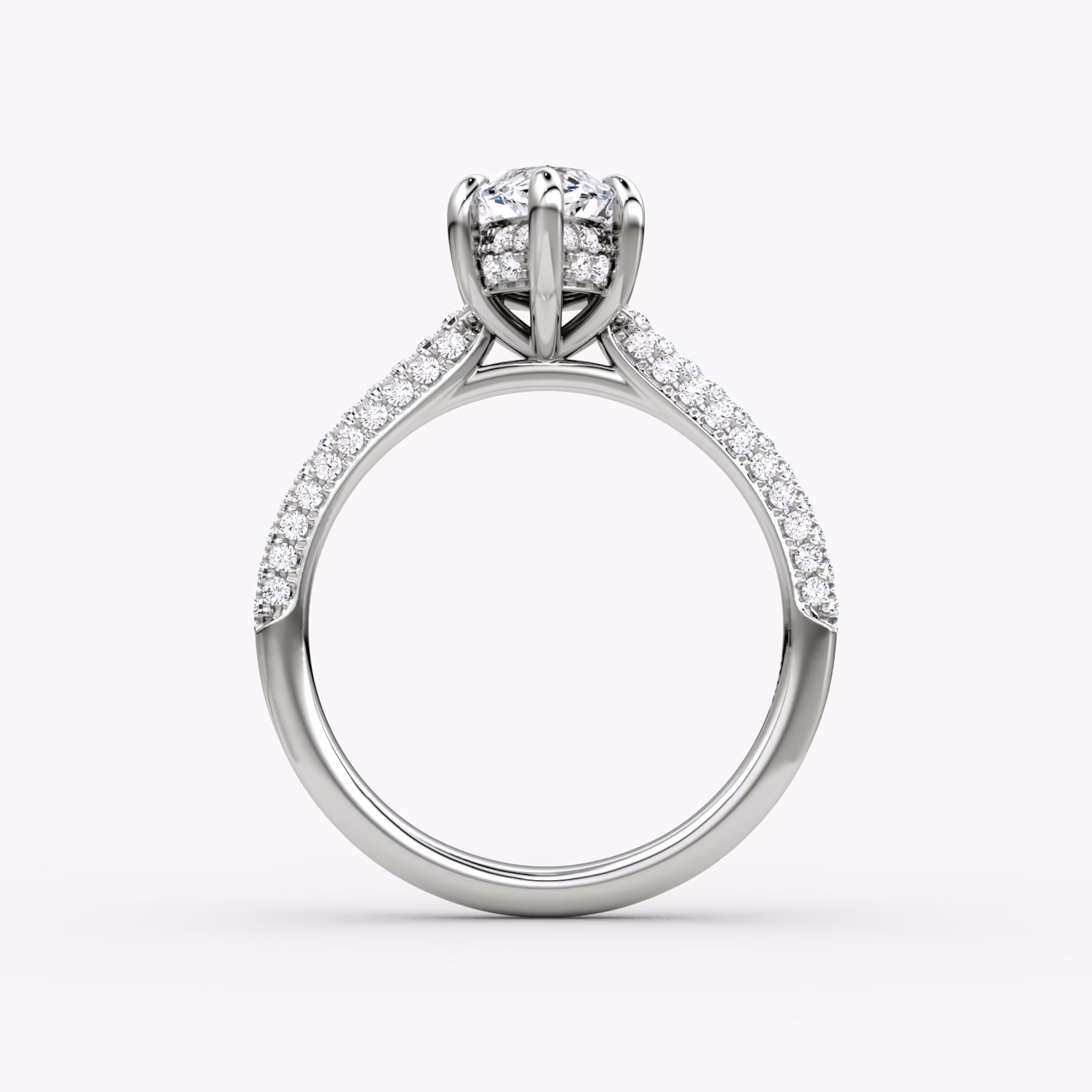The Regal Pavé Dome | Marquise | 18k | White Gold | bandAccent: Pavé | diamondOrientation: vertical | caratWeight: other