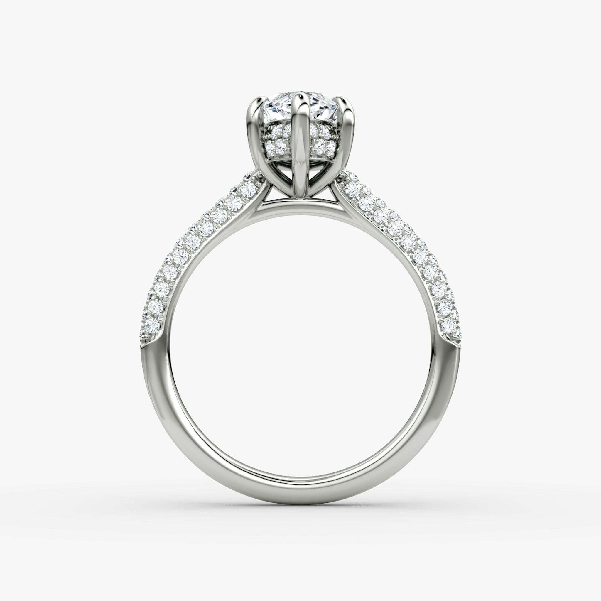 The Regal Pavé Dome | Marquise | 18k | White Gold | bandAccent: Pavé | diamondOrientation: vertical | caratWeight: other