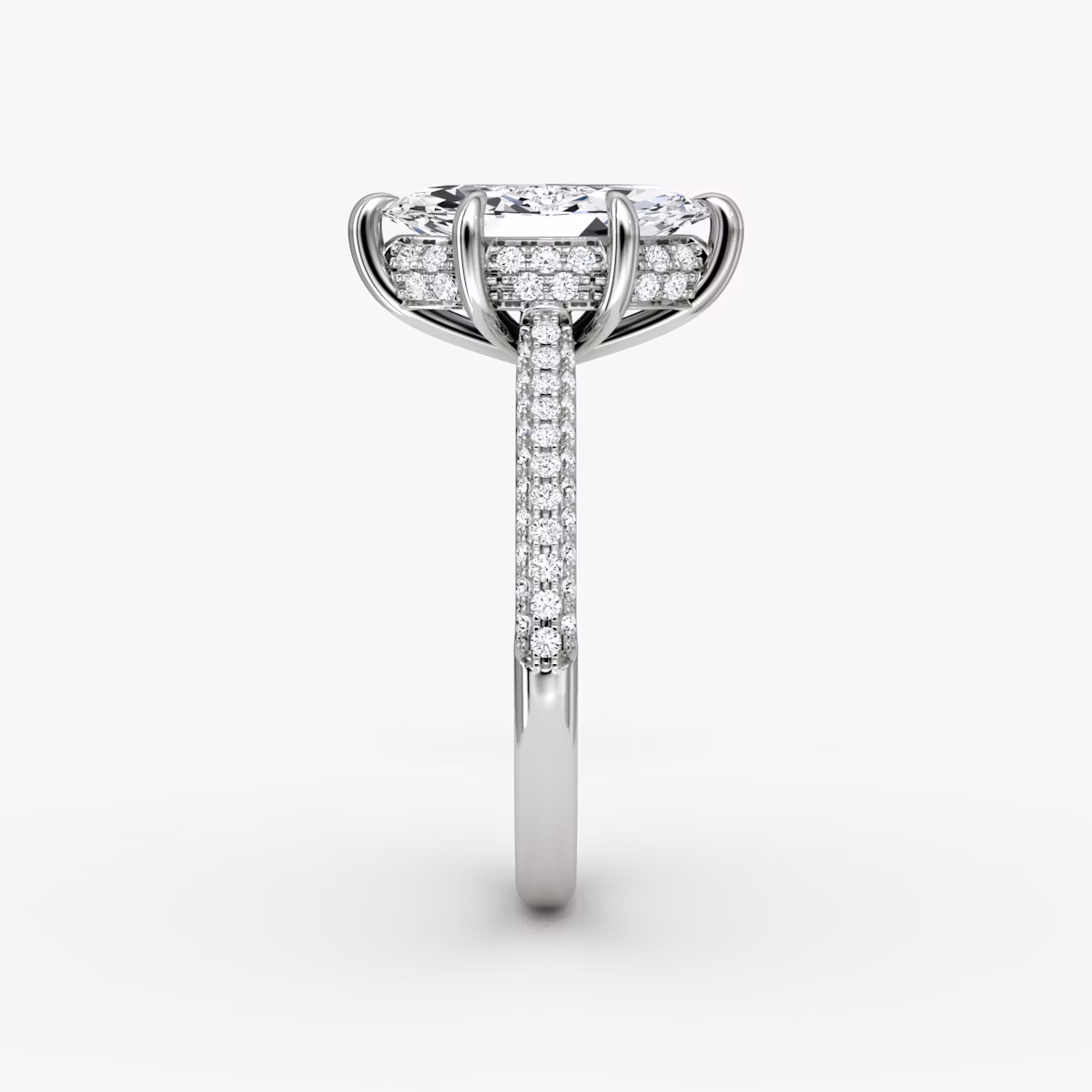 The Regal Pavé Dome | Marquise | 18k | White Gold | bandAccent: Pavé | diamondOrientation: vertical | caratWeight: other
