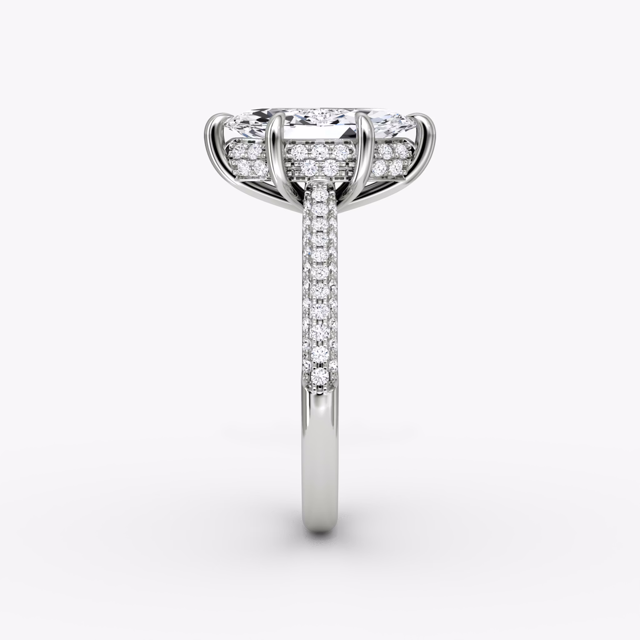 The Regal Pavé Dome | Marquise | 18k | White Gold | bandAccent: Pavé | diamondOrientation: vertical | caratWeight: other