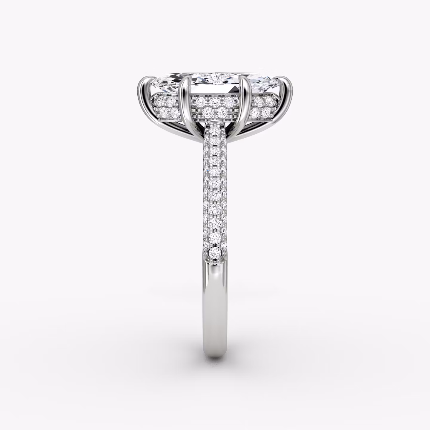 The Regal Pavé Dome | Marquise | 18k | White Gold | bandAccent: Pavé | diamondOrientation: vertical | caratWeight: other
