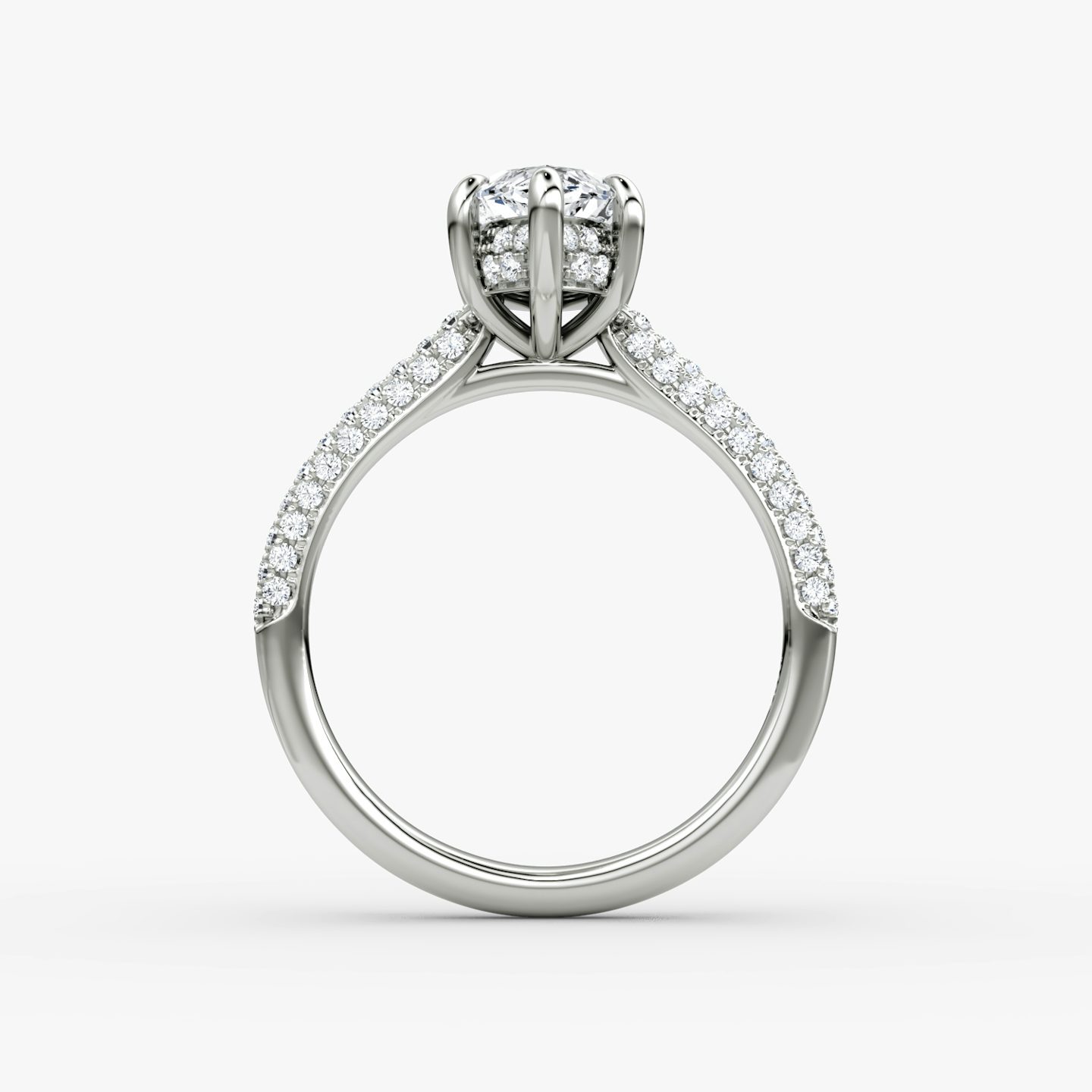 The Regal Pavé Dome | Marquise | Platinum | bandAccent: Pavé | diamondOrientation: vertical | caratWeight: other
