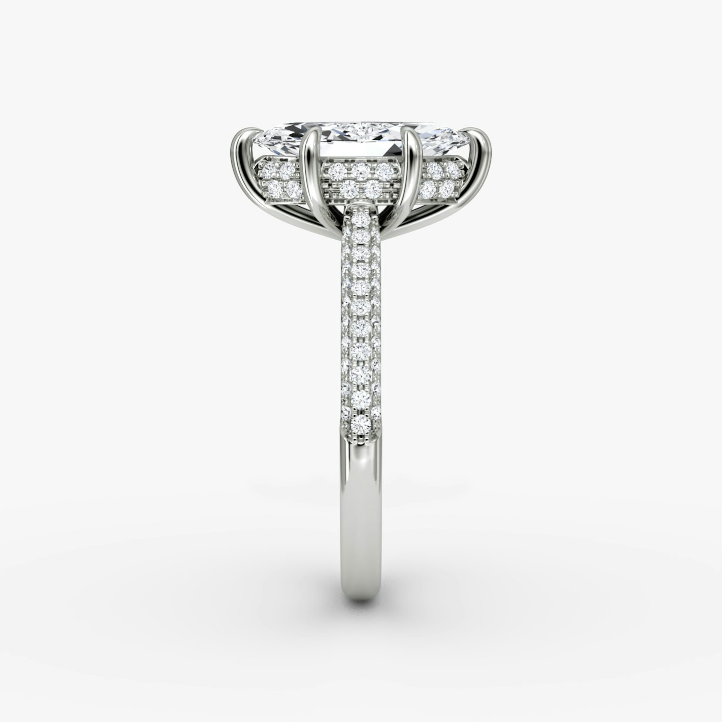 The Regal Pavé Dome | Marquise | Platinum | bandAccent: Pavé | diamondOrientation: vertical | caratWeight: other