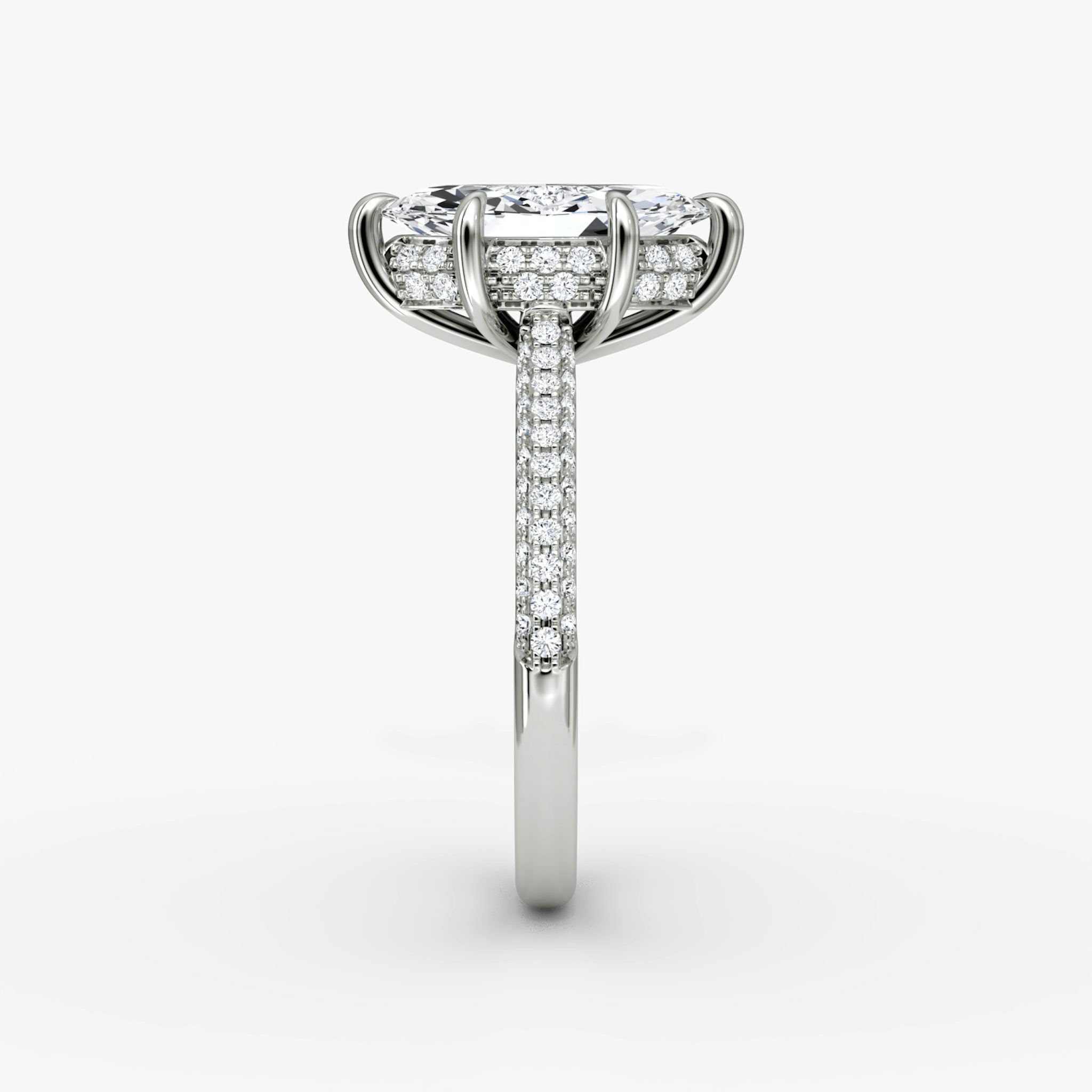 The Regal Pavé Dome | Marquise | Platinum | bandAccent: Pavé | diamondOrientation: vertical | caratWeight: other