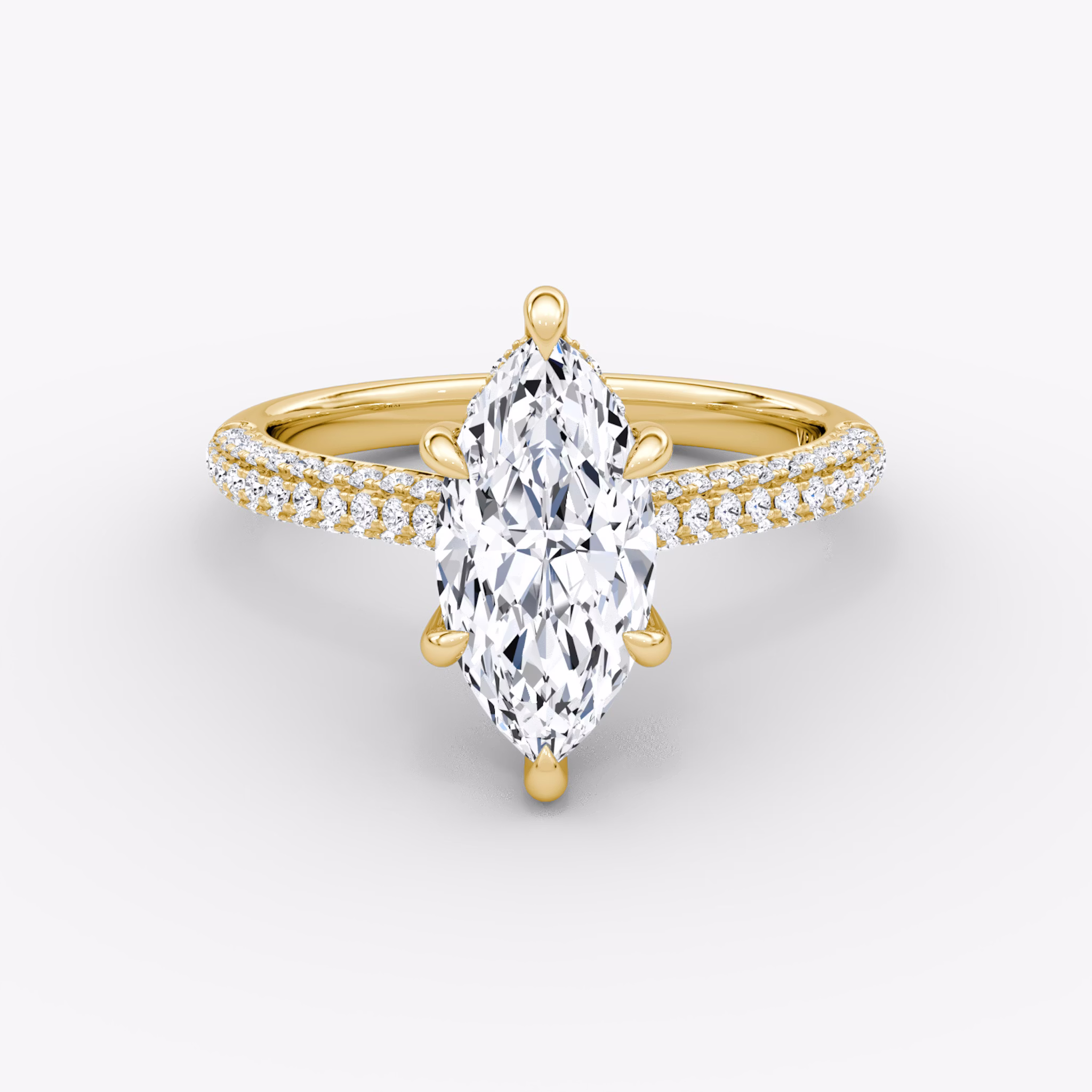 The Regal Pavé Dome | Marquise | 18k | Yellow Gold | bandAccent: Pavé | diamondOrientation: vertical | caratWeight: other