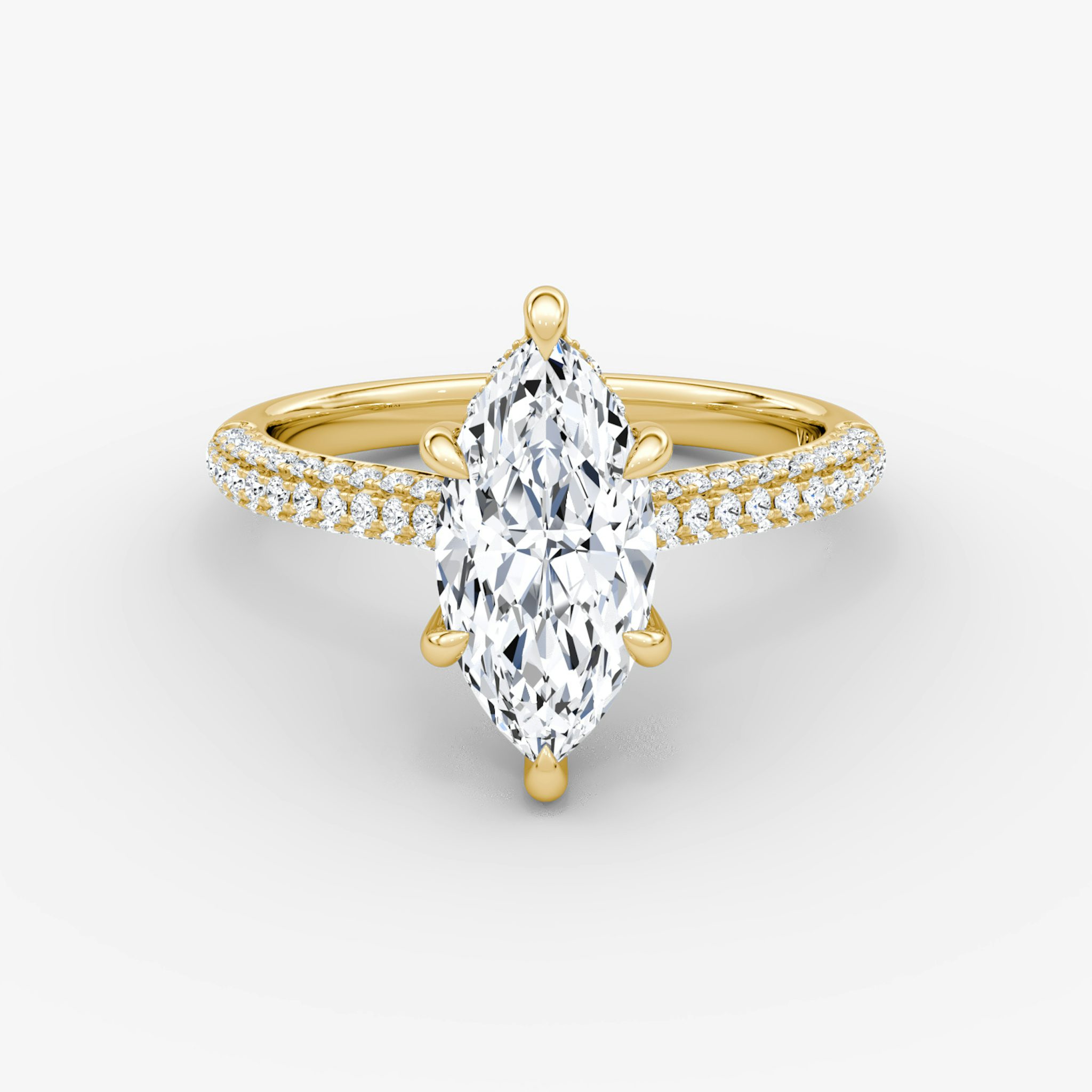 The Regal Pavé Dome | Marquise | 18k | Yellow Gold | bandAccent: Pavé | diamondOrientation: vertical | caratWeight: other