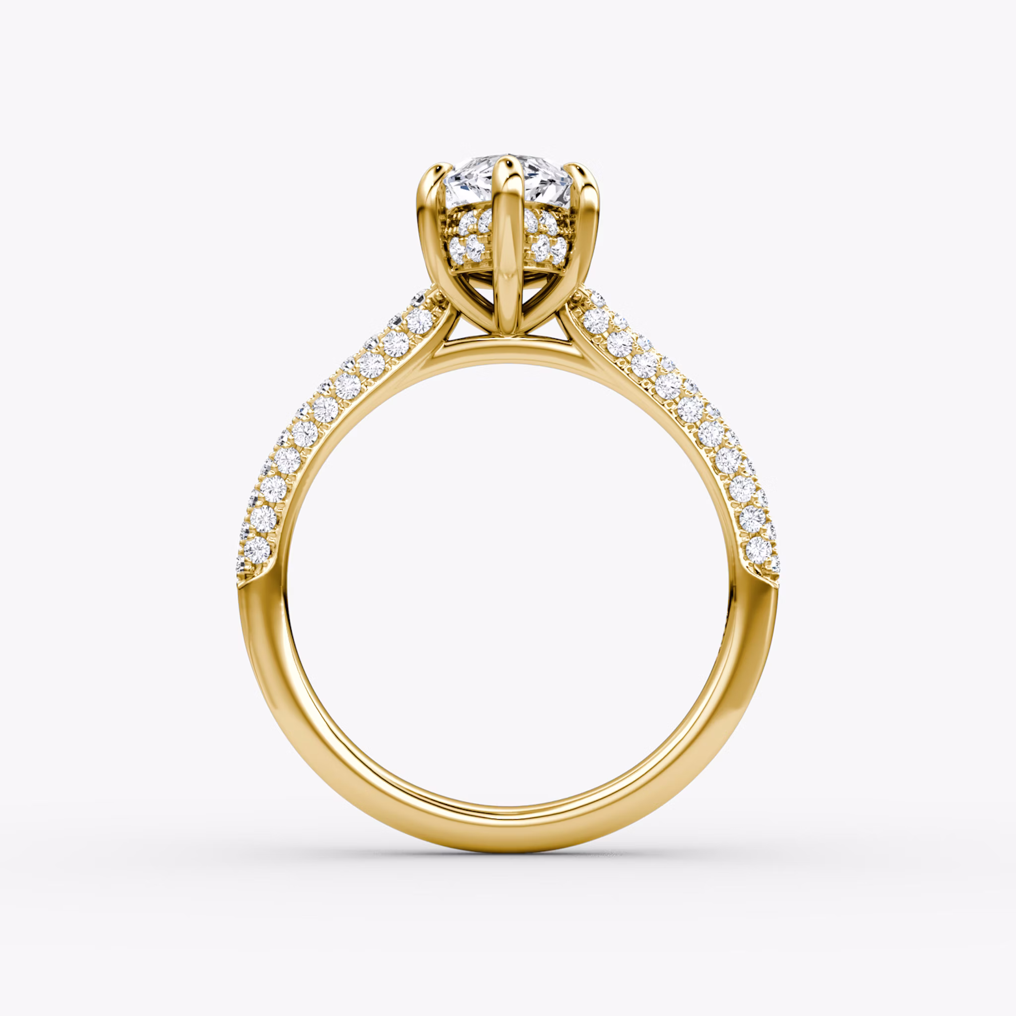 The Regal Pavé Dome | Marquise | 18k | Yellow Gold | bandAccent: Pavé | diamondOrientation: vertical | caratWeight: other