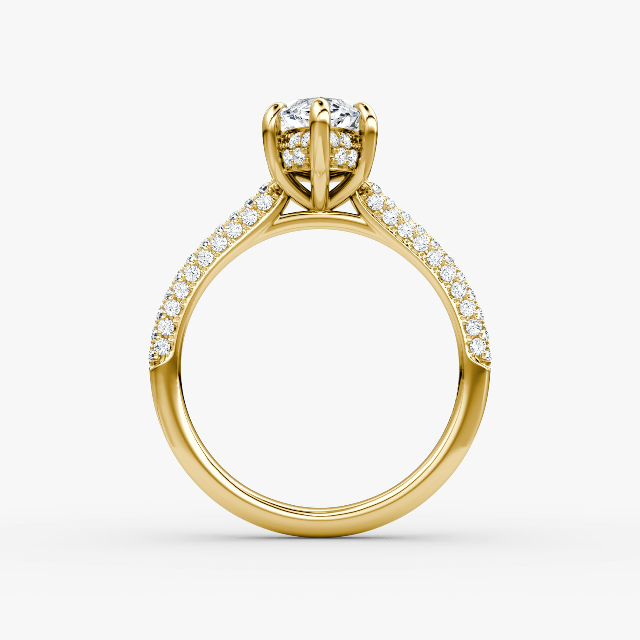 The Regal Pavé Dome | Marquise | 18k | Yellow Gold | bandAccent: Pavé | diamondOrientation: vertical | caratWeight: other