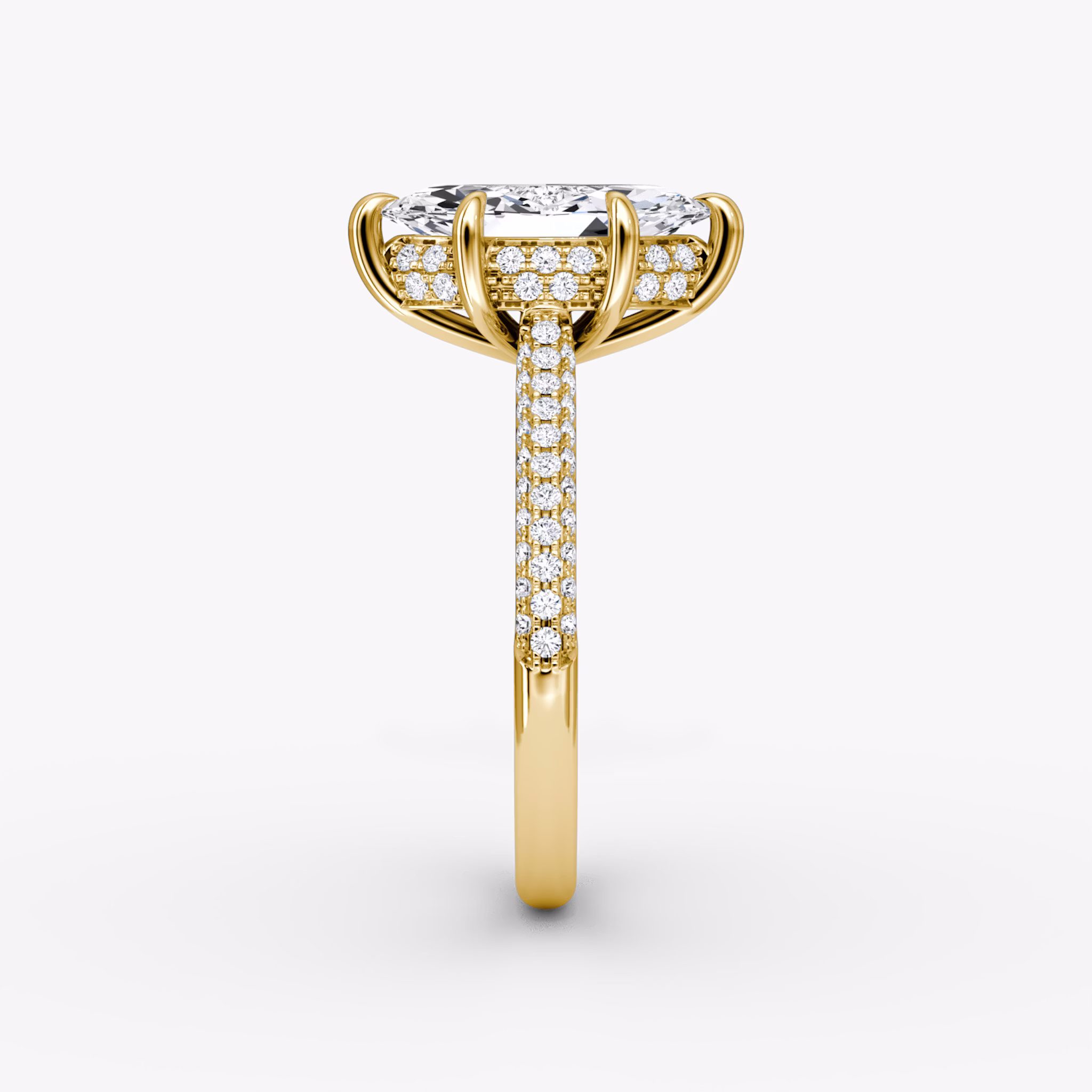 The Regal Pavé Dome | Marquise | 18k | Yellow Gold | bandAccent: Pavé | diamondOrientation: vertical | caratWeight: other