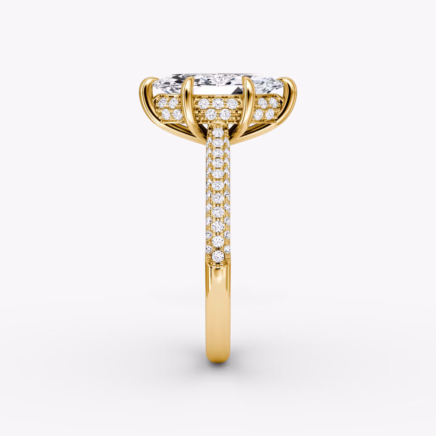 The Regal Pavé Dome | Marquise | 18k | Yellow Gold | bandAccent: Pavé | diamondOrientation: vertical | caratWeight: other