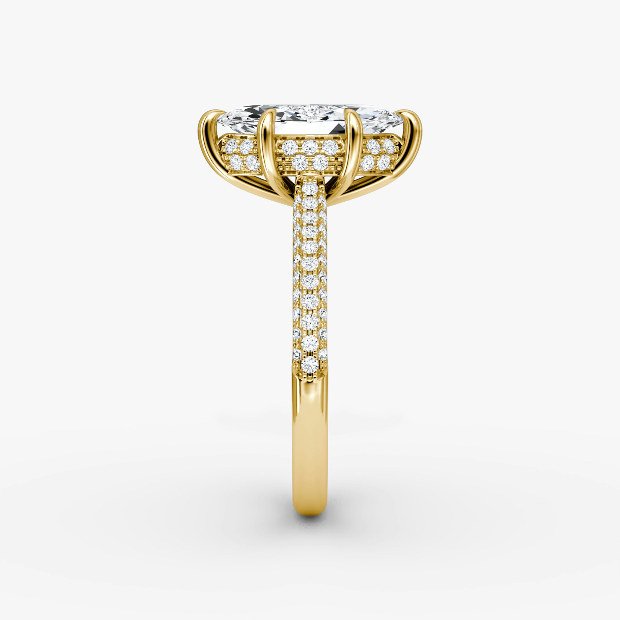 The Regal Pavé Dome | Marquise | 18k | Yellow Gold | bandAccent: Pavé | diamondOrientation: vertical | caratWeight: other