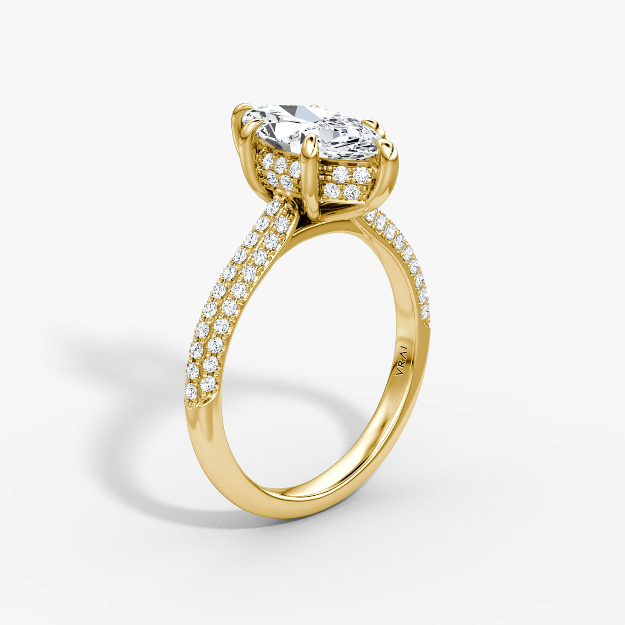 The Regal Pavé Dome | Marquise | 18k | Yellow Gold | bandAccent: Pavé | diamondOrientation: vertical | caratWeight: other