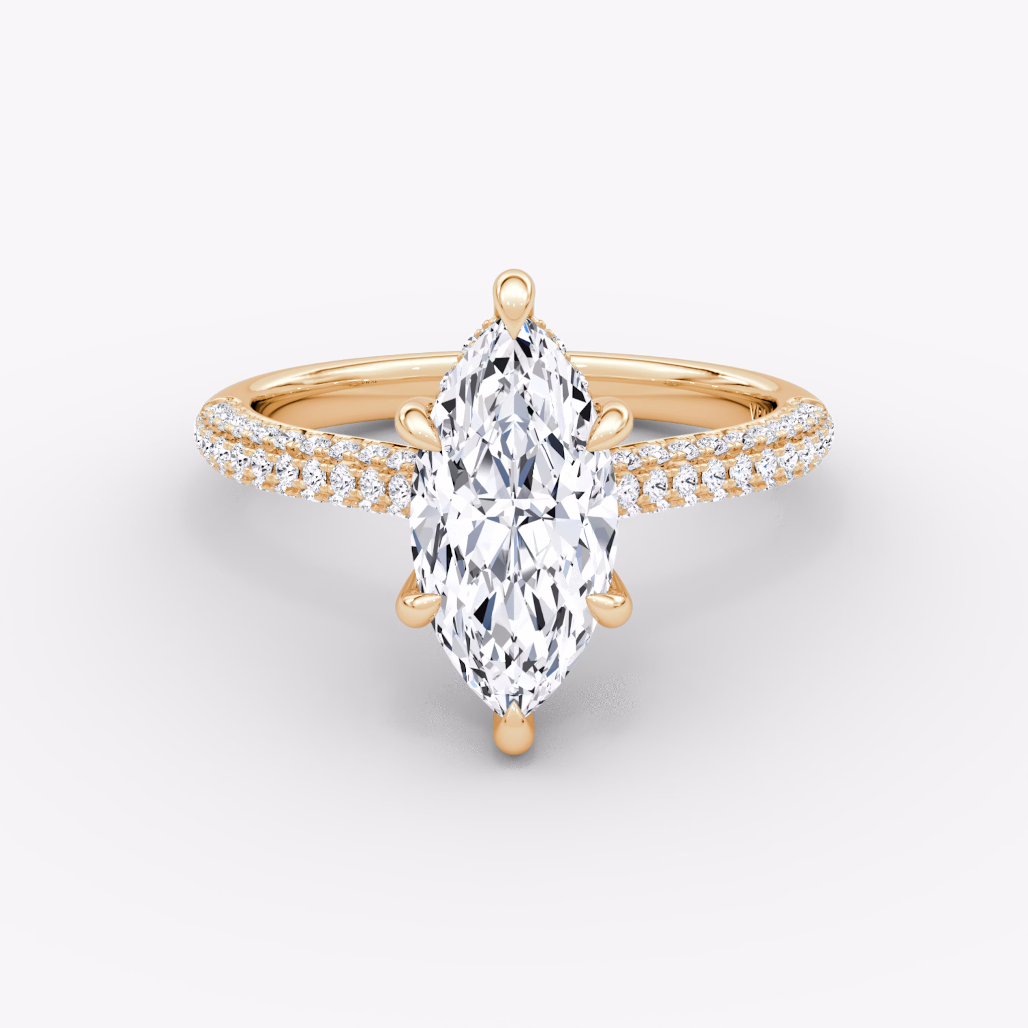 The Regal Pavé Dome | Marquise | 14k | Rose Gold | bandAccent: Pavé | diamondOrientation: vertical | caratWeight: other
