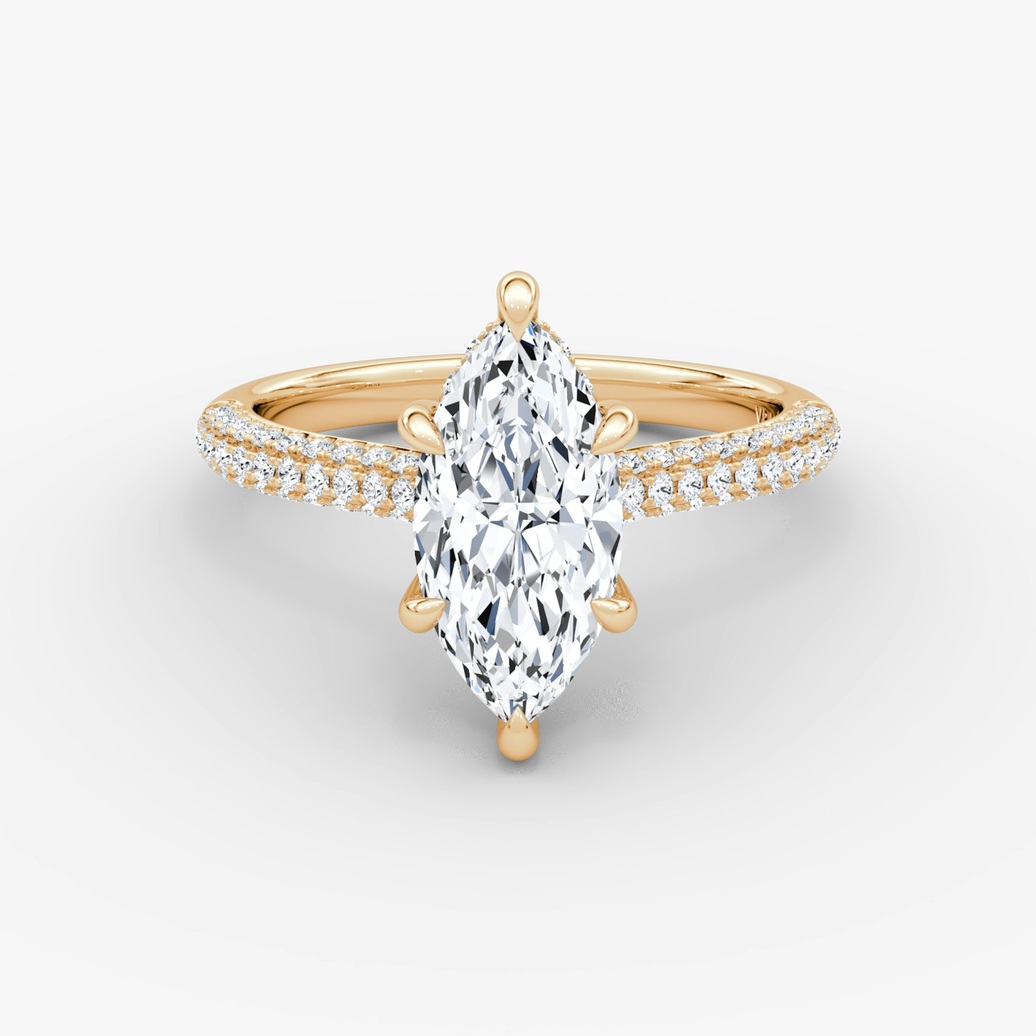 The Regal Pavé Dome | Marquise | 14k | Rose Gold | bandAccent: Pavé | diamondOrientation: vertical | caratWeight: other