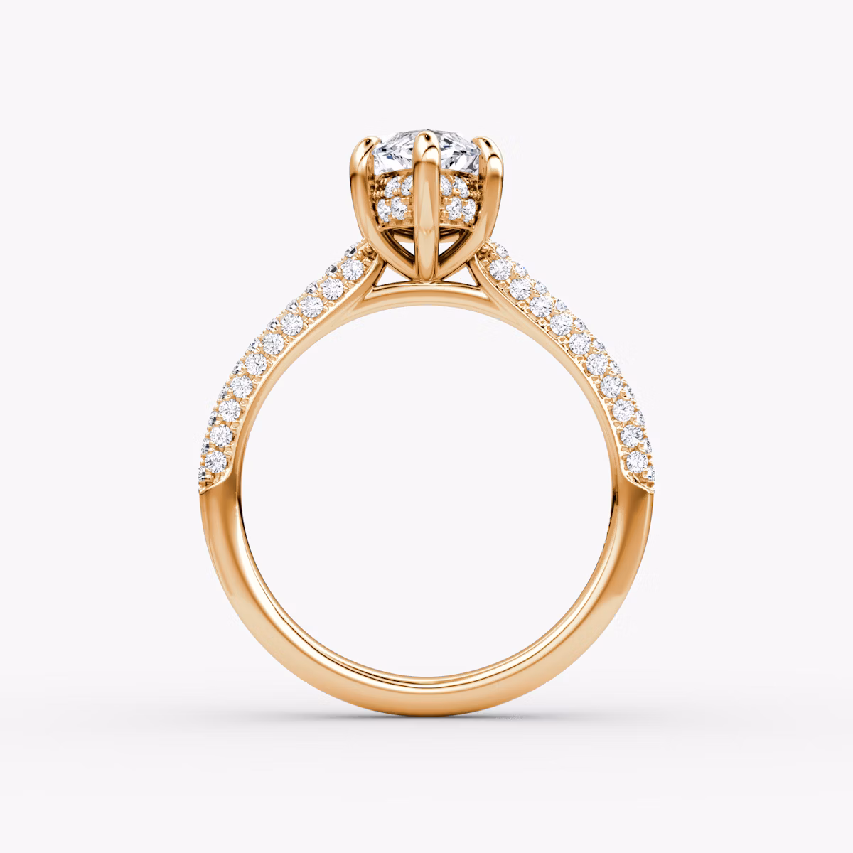The Regal Pavé Dome | Marquise | 14k | Rose Gold | bandAccent: Pavé | diamondOrientation: vertical | caratWeight: other
