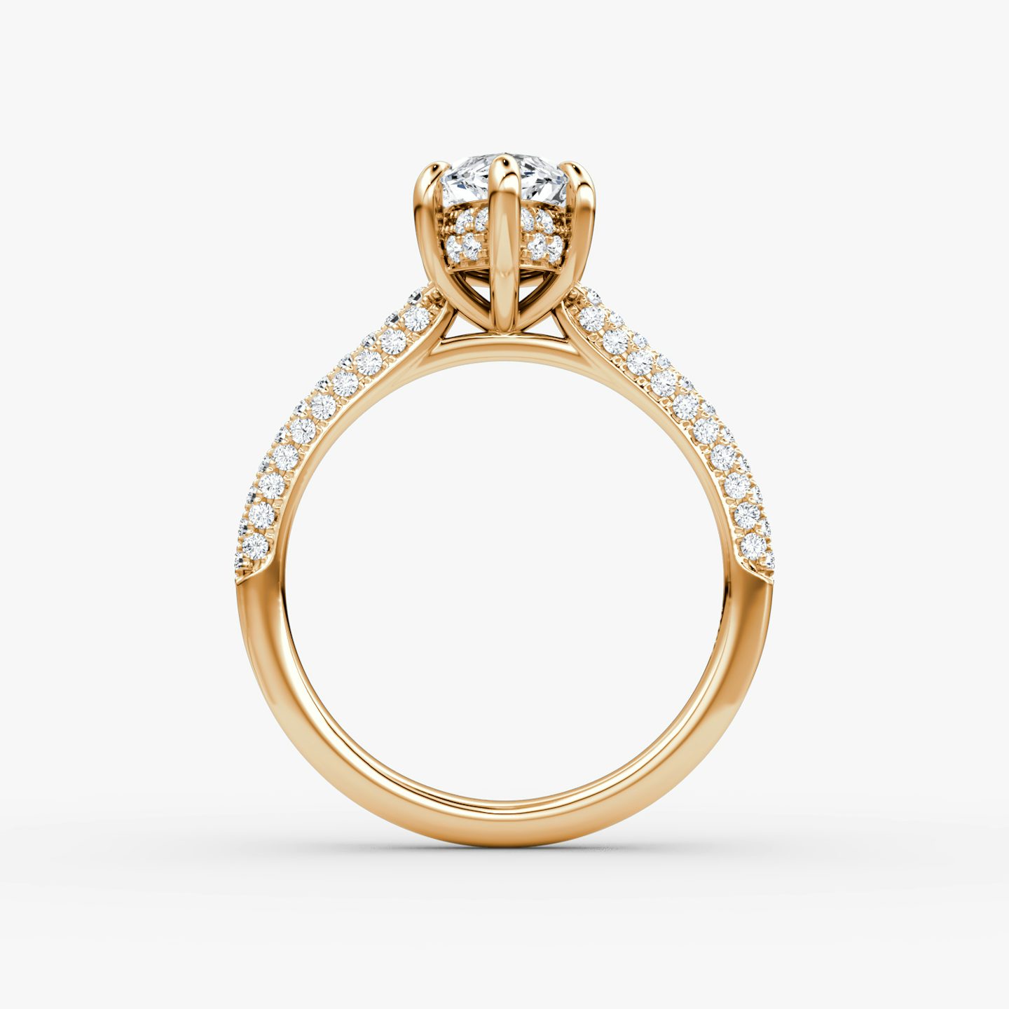 The Regal Pavé Dome | Marquise | 14k | Rose Gold | bandAccent: Pavé | diamondOrientation: vertical | caratWeight: other