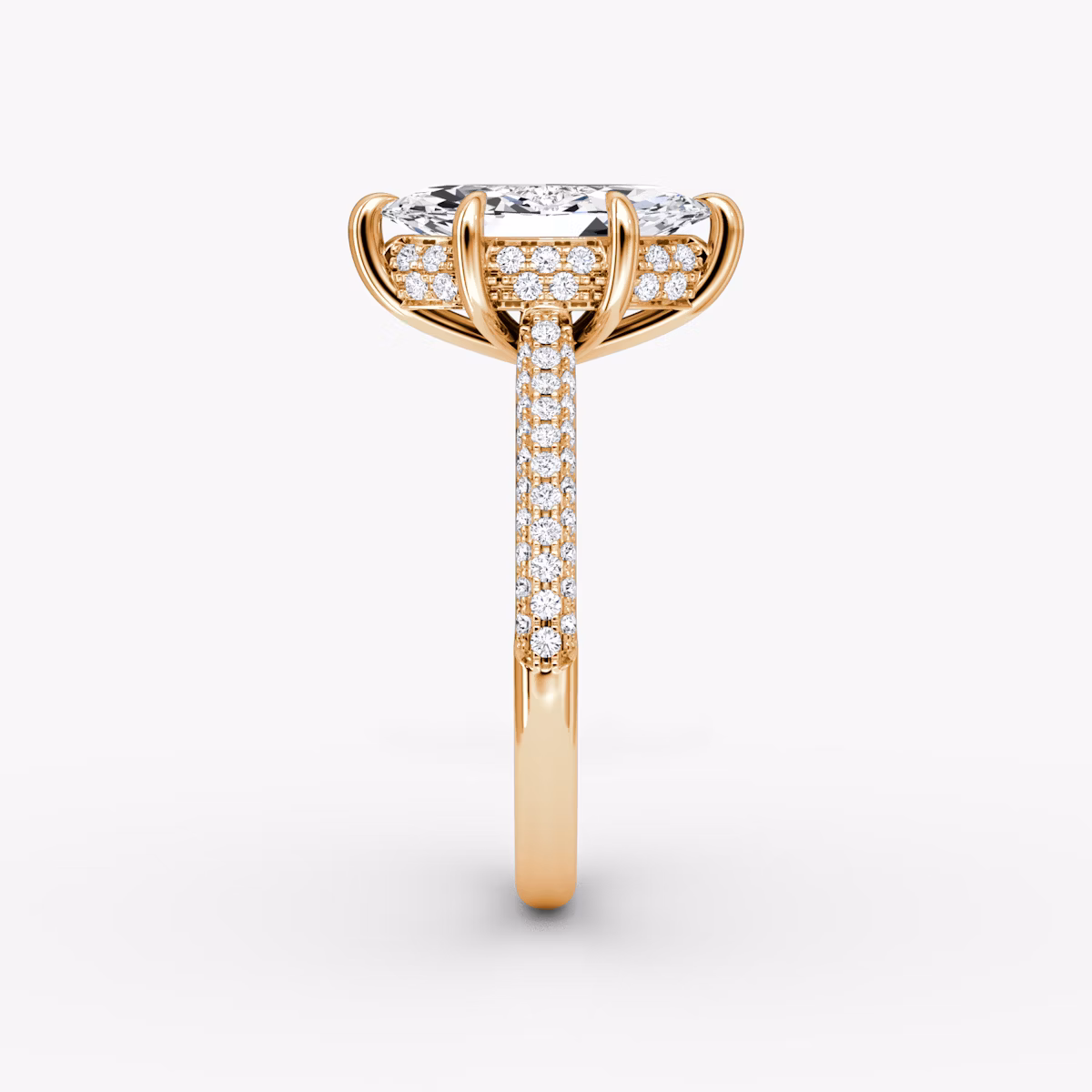 The Regal Pavé Dome | Marquise | 14k | Rose Gold | bandAccent: Pavé | diamondOrientation: vertical | caratWeight: other