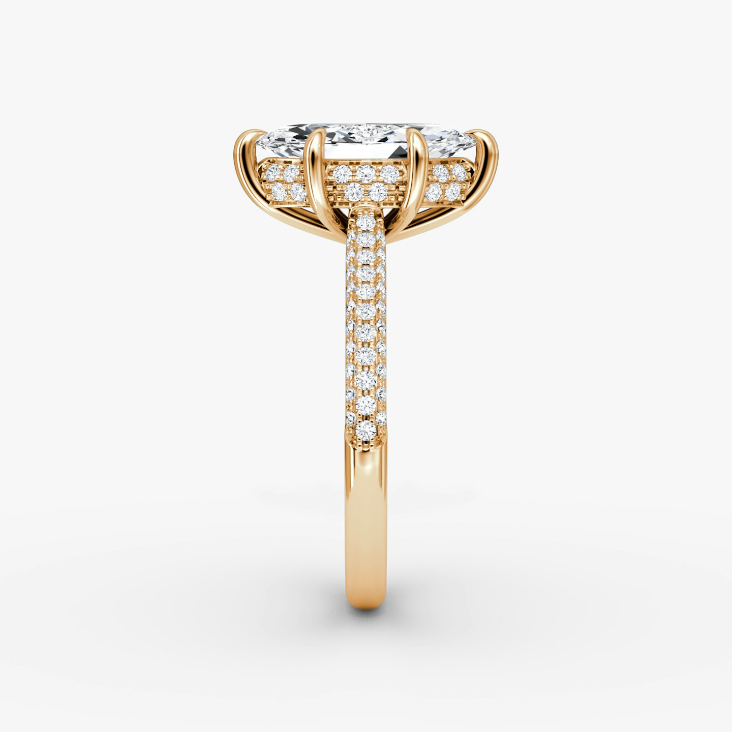 The Regal Pavé Dome | Marquise | 14k | Rose Gold | bandAccent: Pavé | diamondOrientation: vertical | caratWeight: other