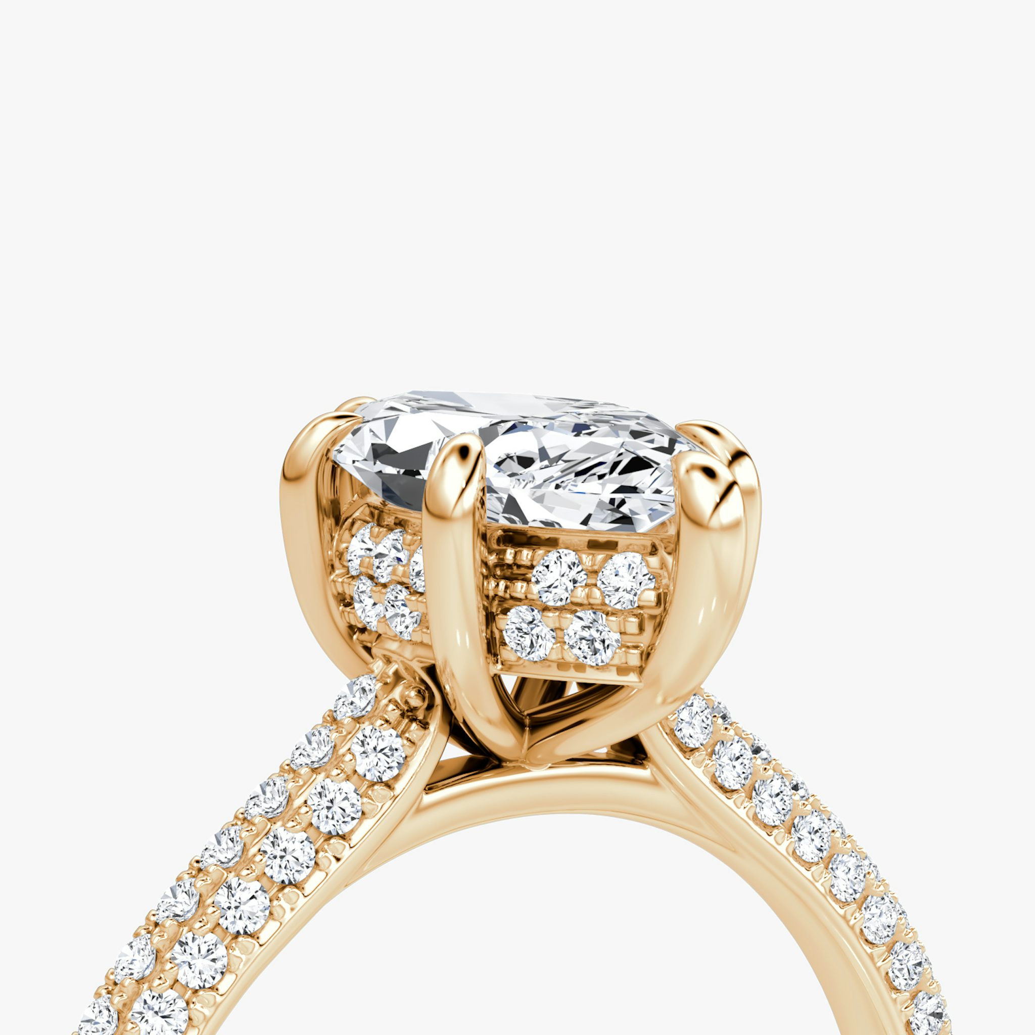 The Regal Pavé Dome | Marquise | 14k | Rose Gold | bandAccent: Pavé | diamondOrientation: vertical | caratWeight: other