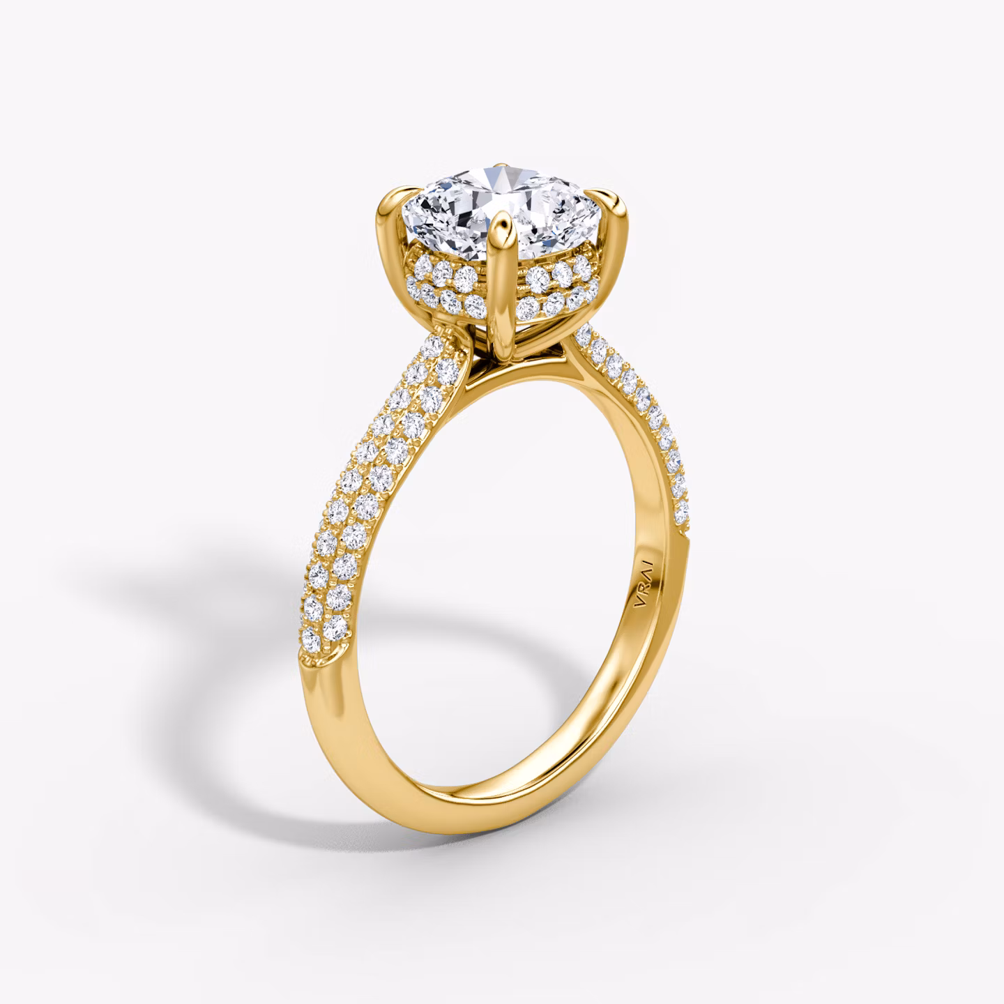 The Regal Pavé Dome Cushion | Yellow Gold