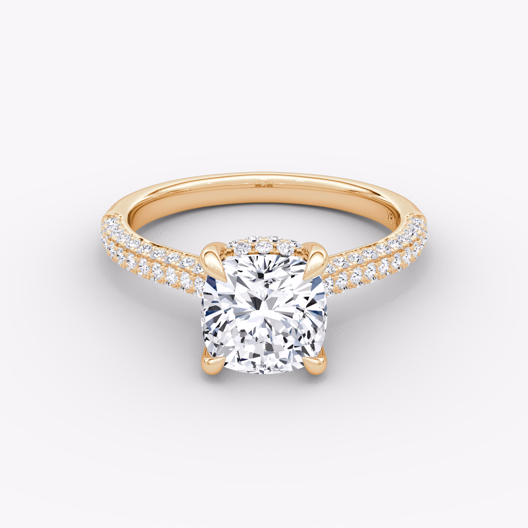 The Regal Pavé Dome | Cushion | 14k | Rose Gold | bandAccent: Pavé | diamondOrientation: vertical | caratWeight: other