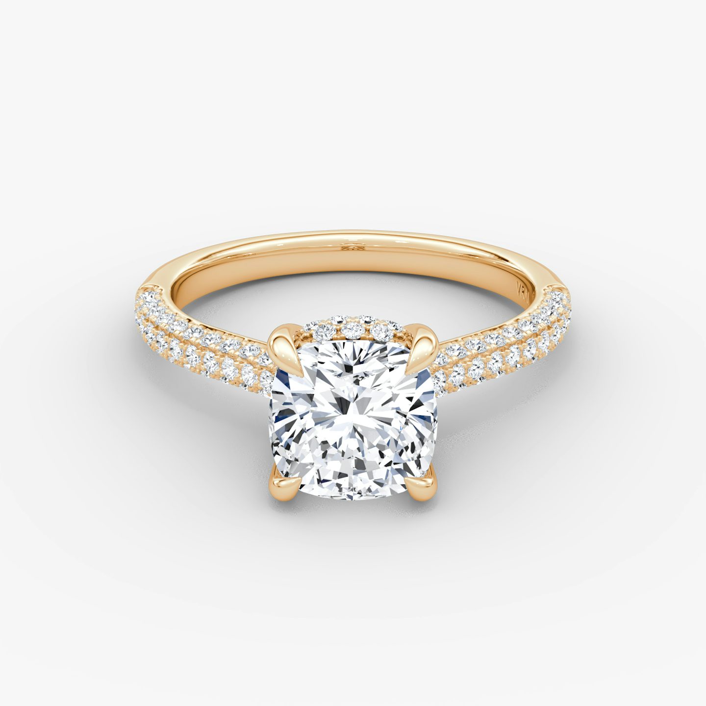 The Regal Pavé Dome | Cushion | 14k | Rose Gold | bandAccent: Pavé | diamondOrientation: vertical | caratWeight: other