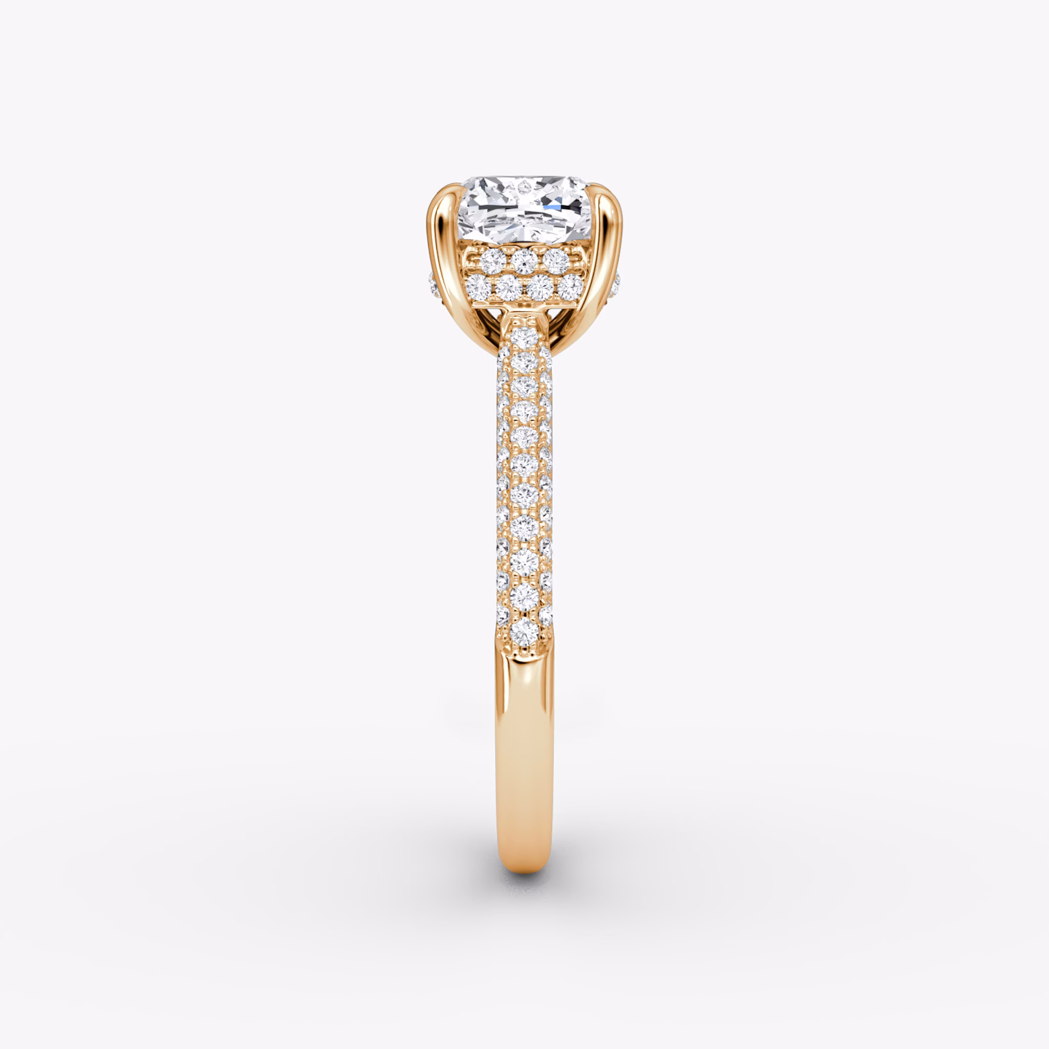 The Regal Pavé Dome | Cushion | 14k | Rose Gold | bandAccent: Pavé | diamondOrientation: vertical | caratWeight: other