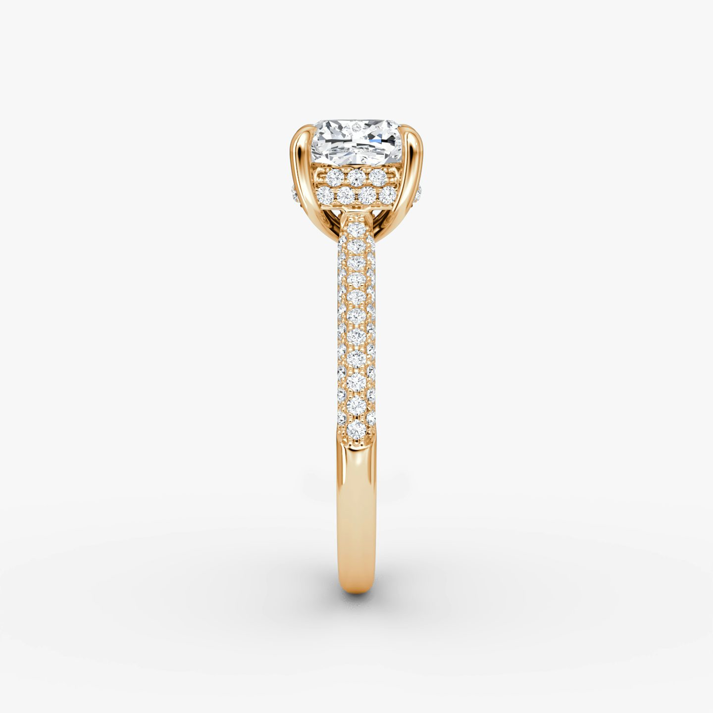 The Regal Pavé Dome | Cushion | 14k | Rose Gold | bandAccent: Pavé | diamondOrientation: vertical | caratWeight: other
