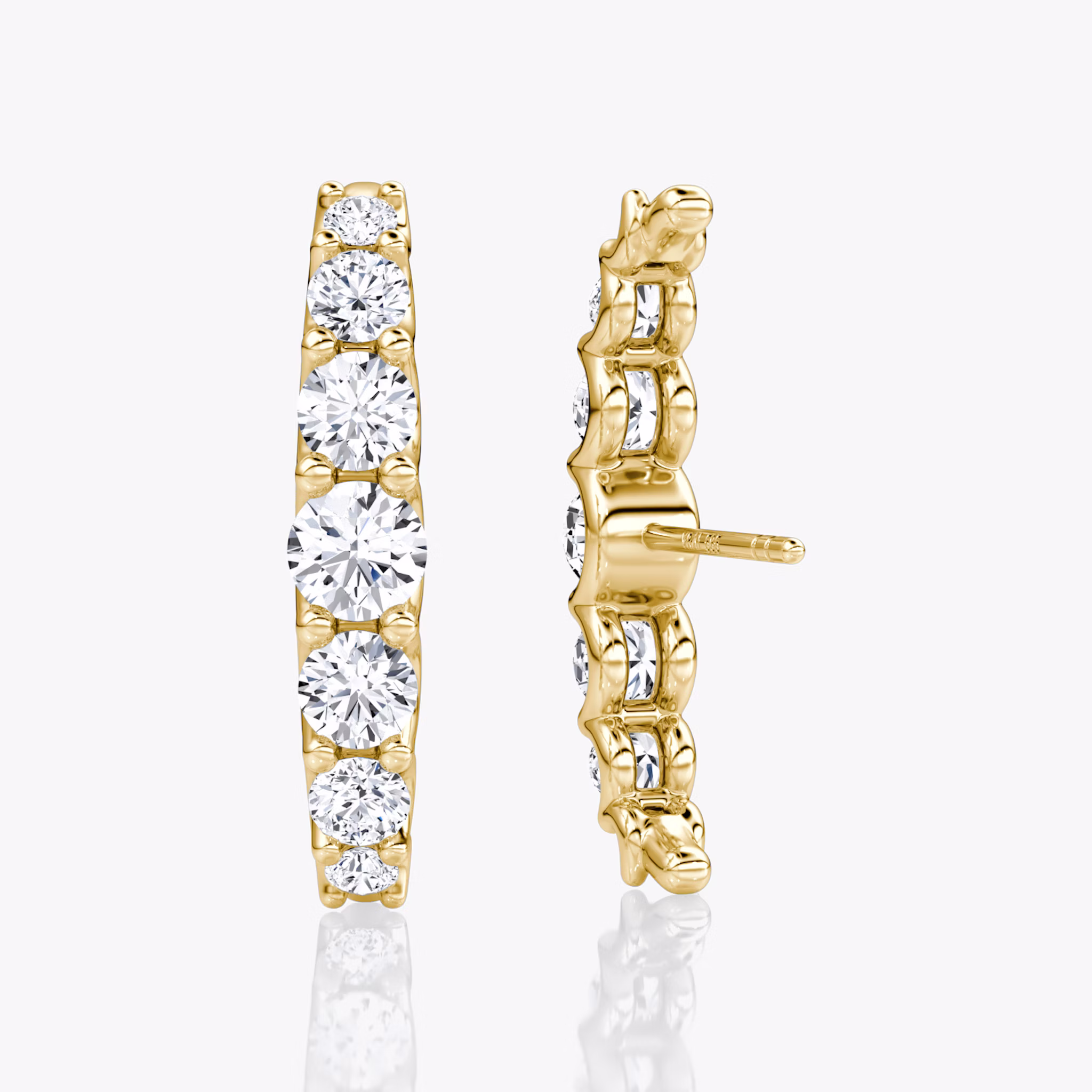 Eternity Cuff Stud | Round Brilliant | 14k | Yellow Gold | caratWeight: 0.85ct